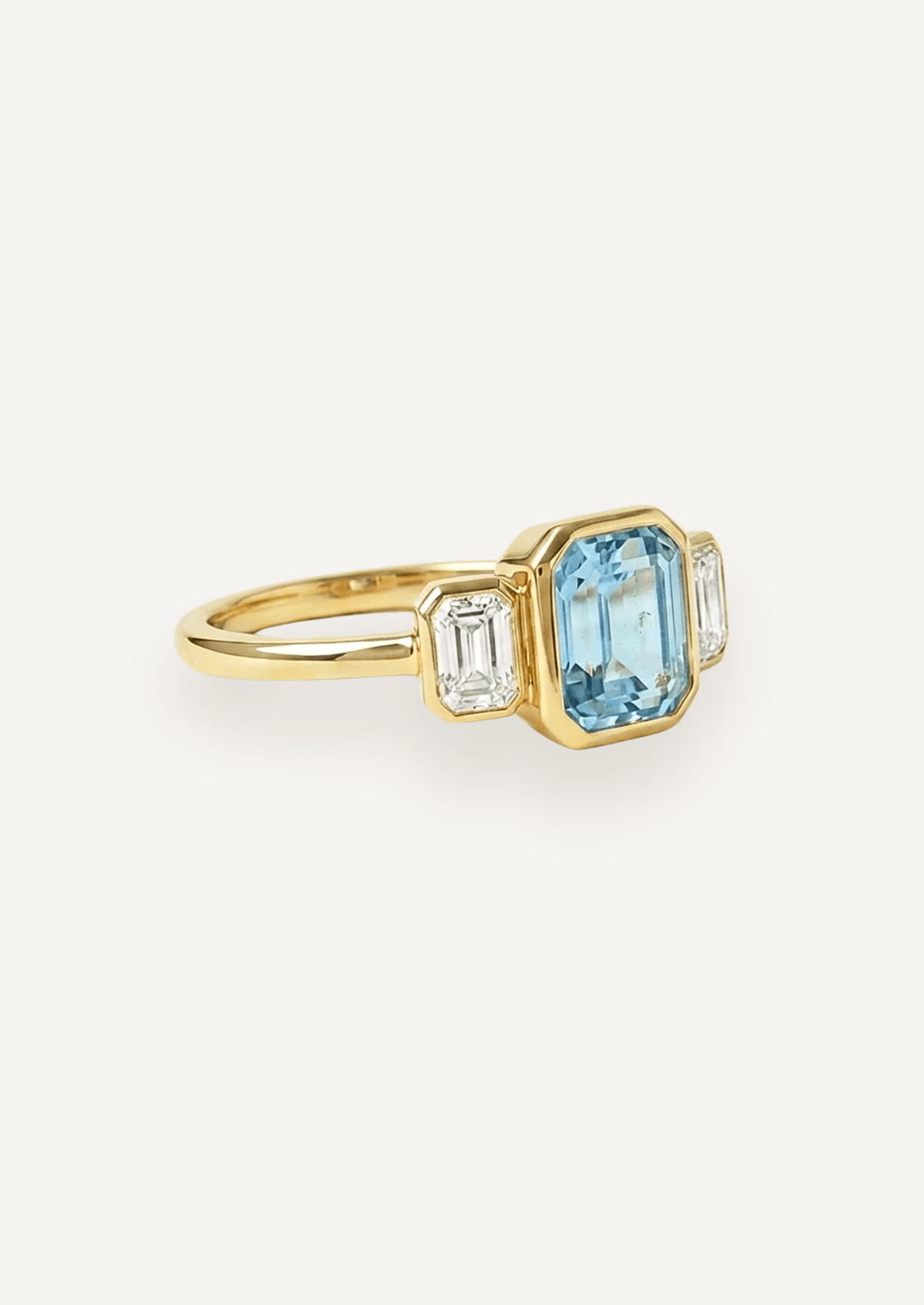 The Beatrice Ring with Emerald Cut Aquamarine - Molten Store
