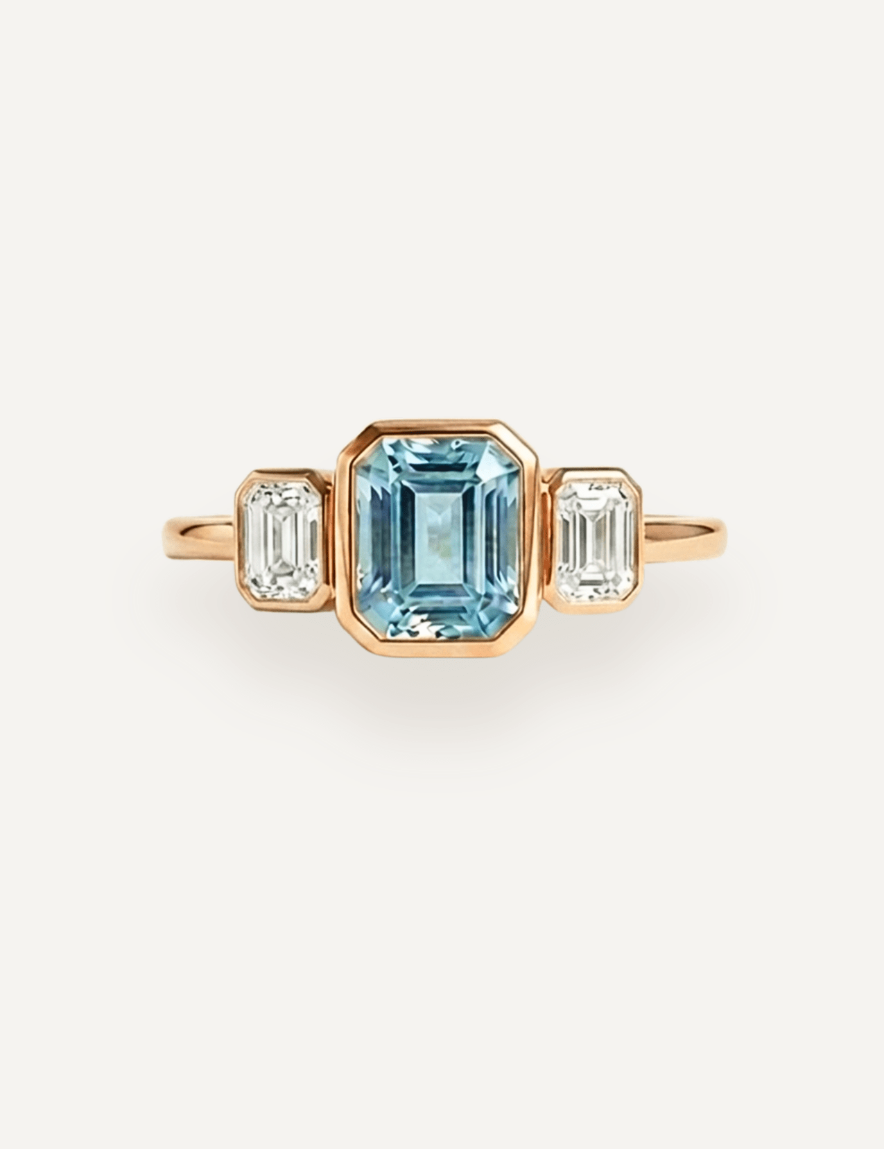 The Beatrice Ring with Emerald Cut Aquamarine - Molten Store