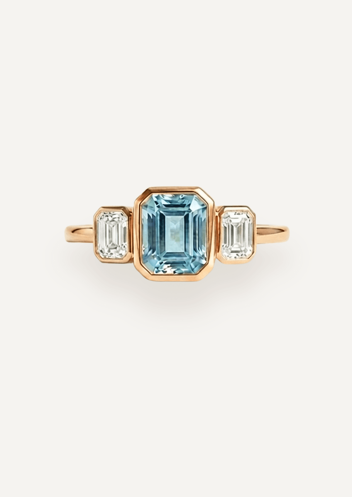 The Beatrice Ring with Emerald Cut Aquamarine - Molten Store