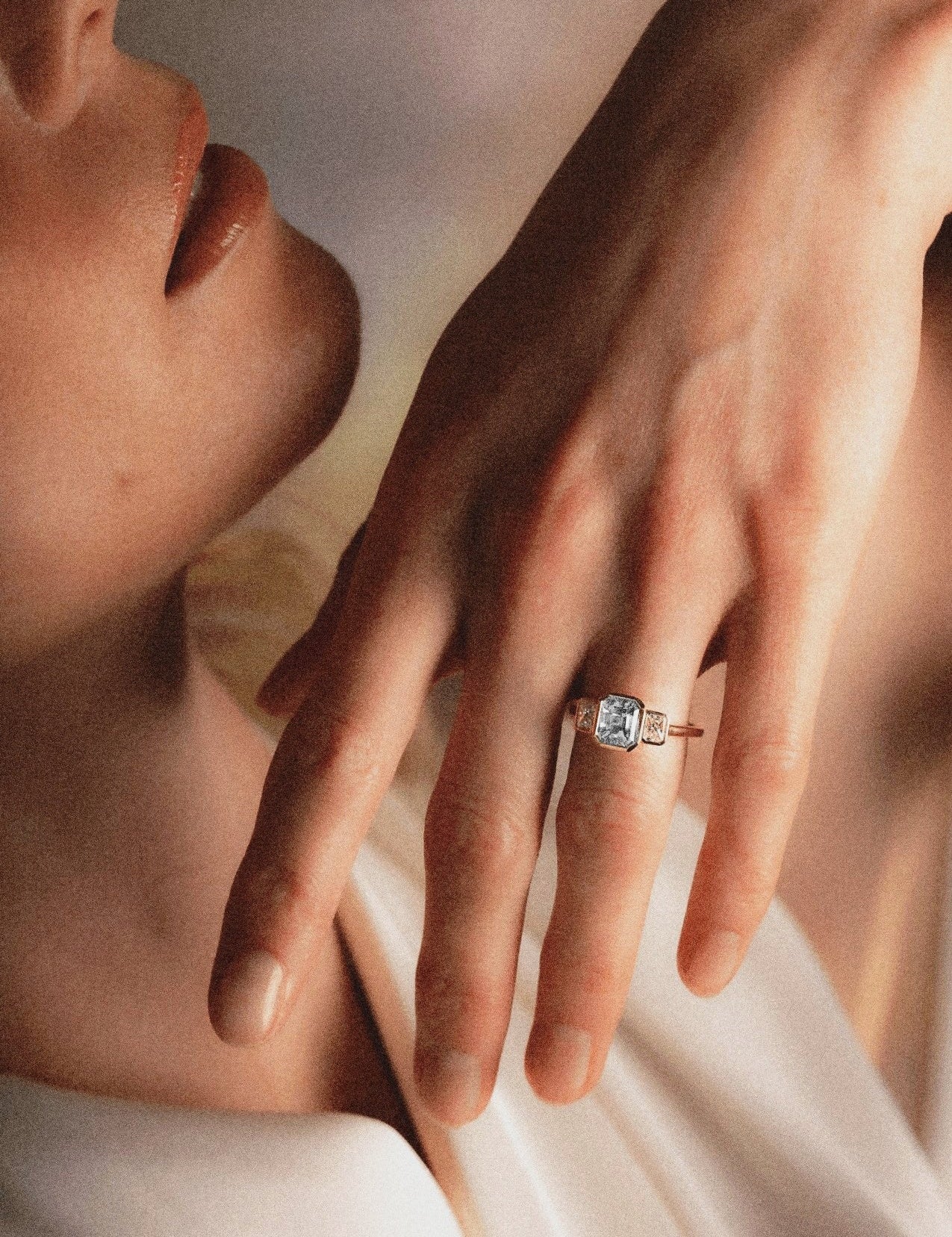 The Beatrice Ring with Emerald Cut Diamond - Molten Store