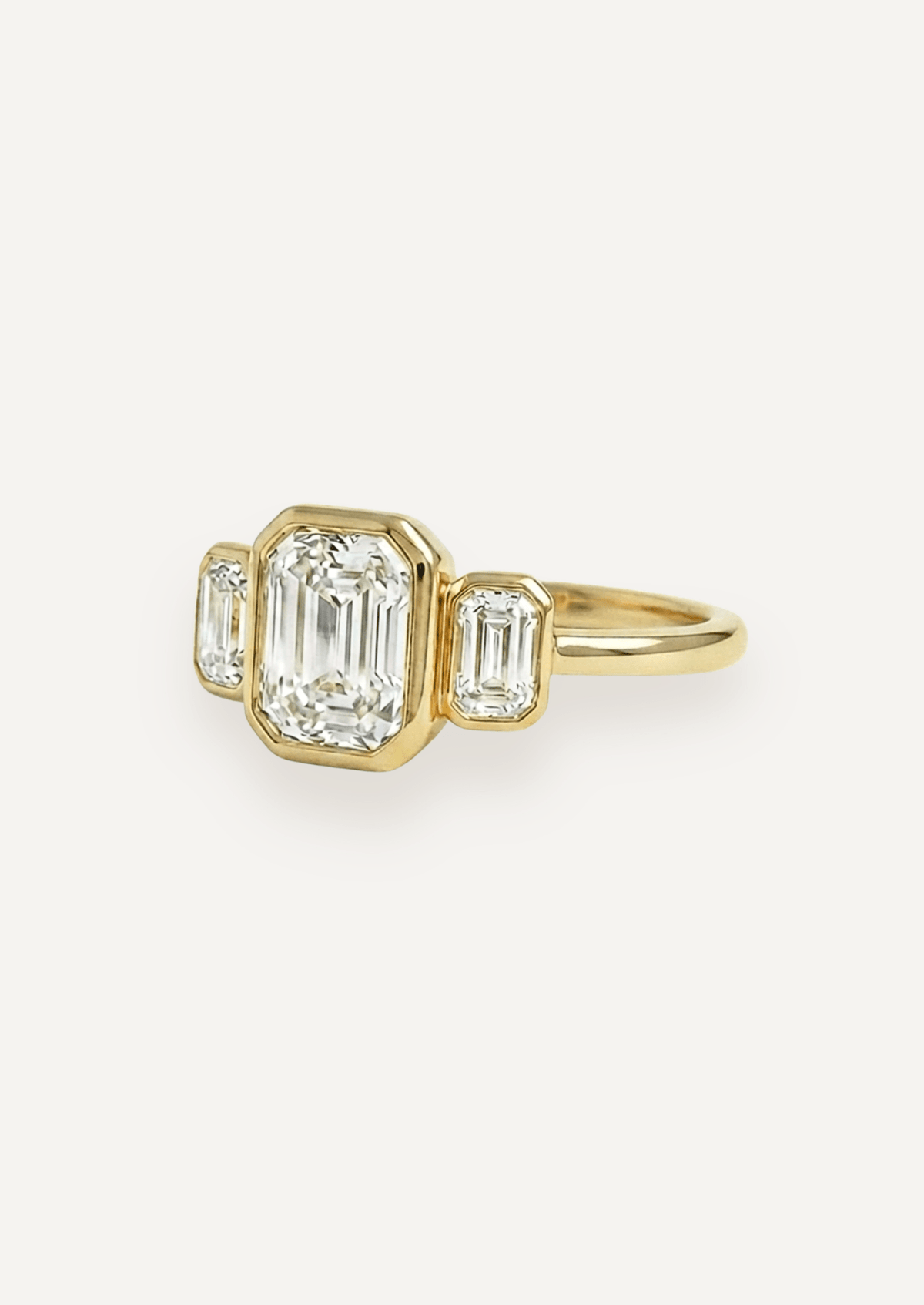 The Beatrice Ring with Emerald Cut Diamond design detail