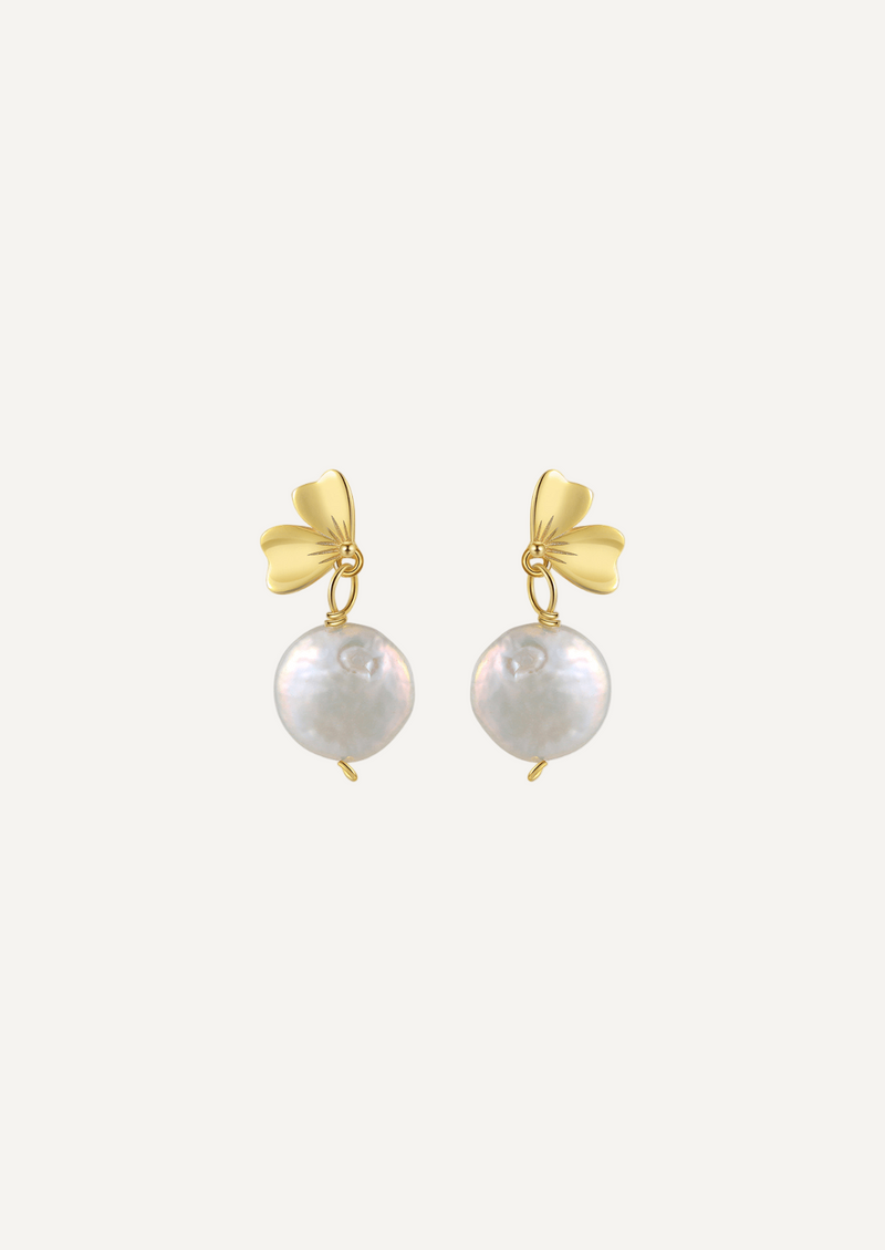 The Bloom Gold Vermeil Pearl Earrings