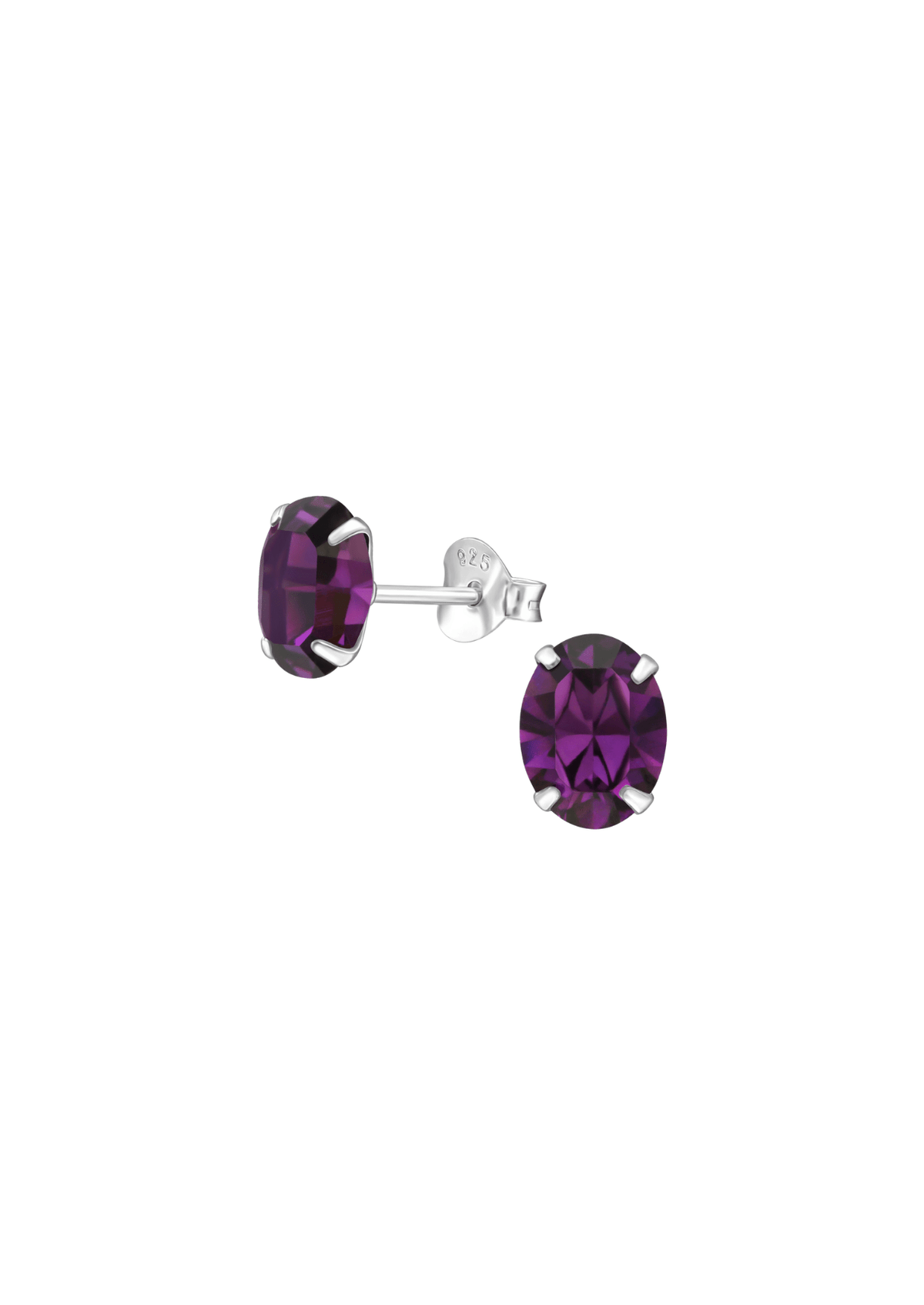 The Bonbon Amethyst Crystal Sterling Silver Stud Earrings - Molten Store