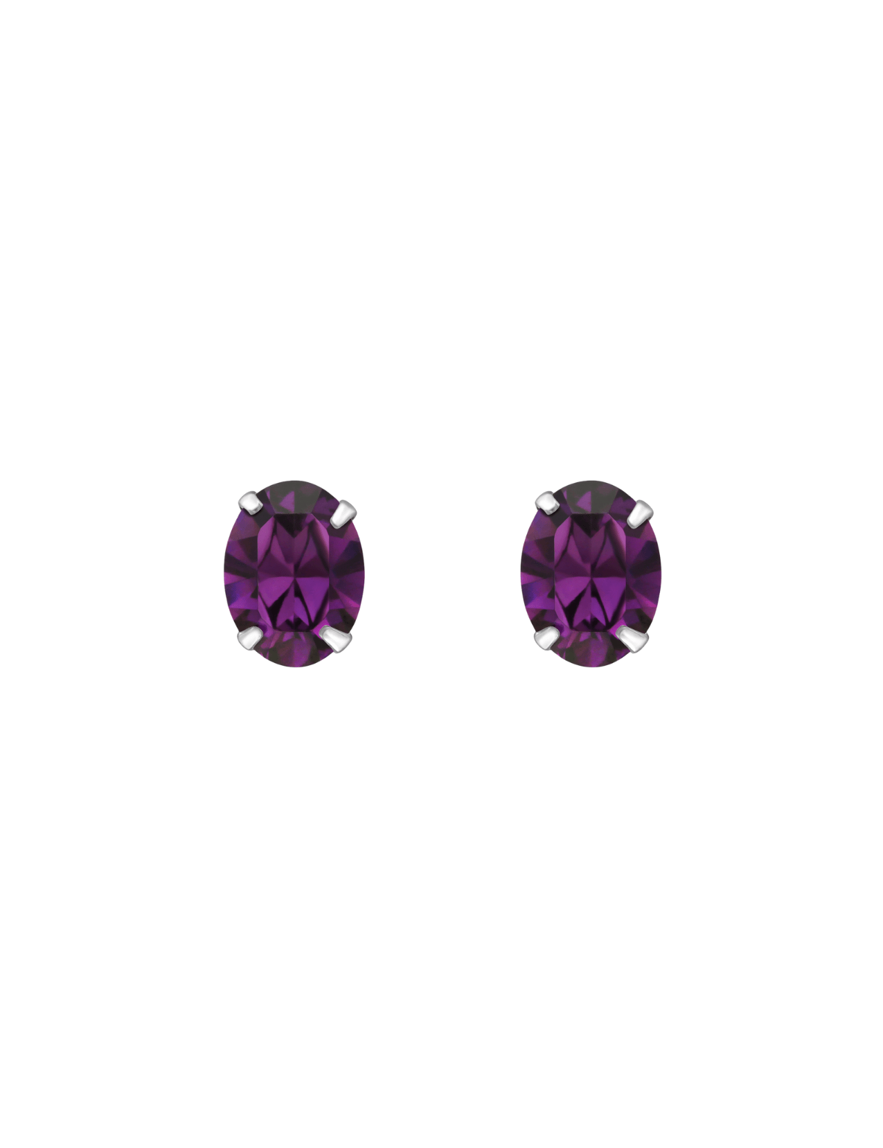 The Bonbon Amethyst Crystal Sterling Silver Stud Earrings - Molten Store