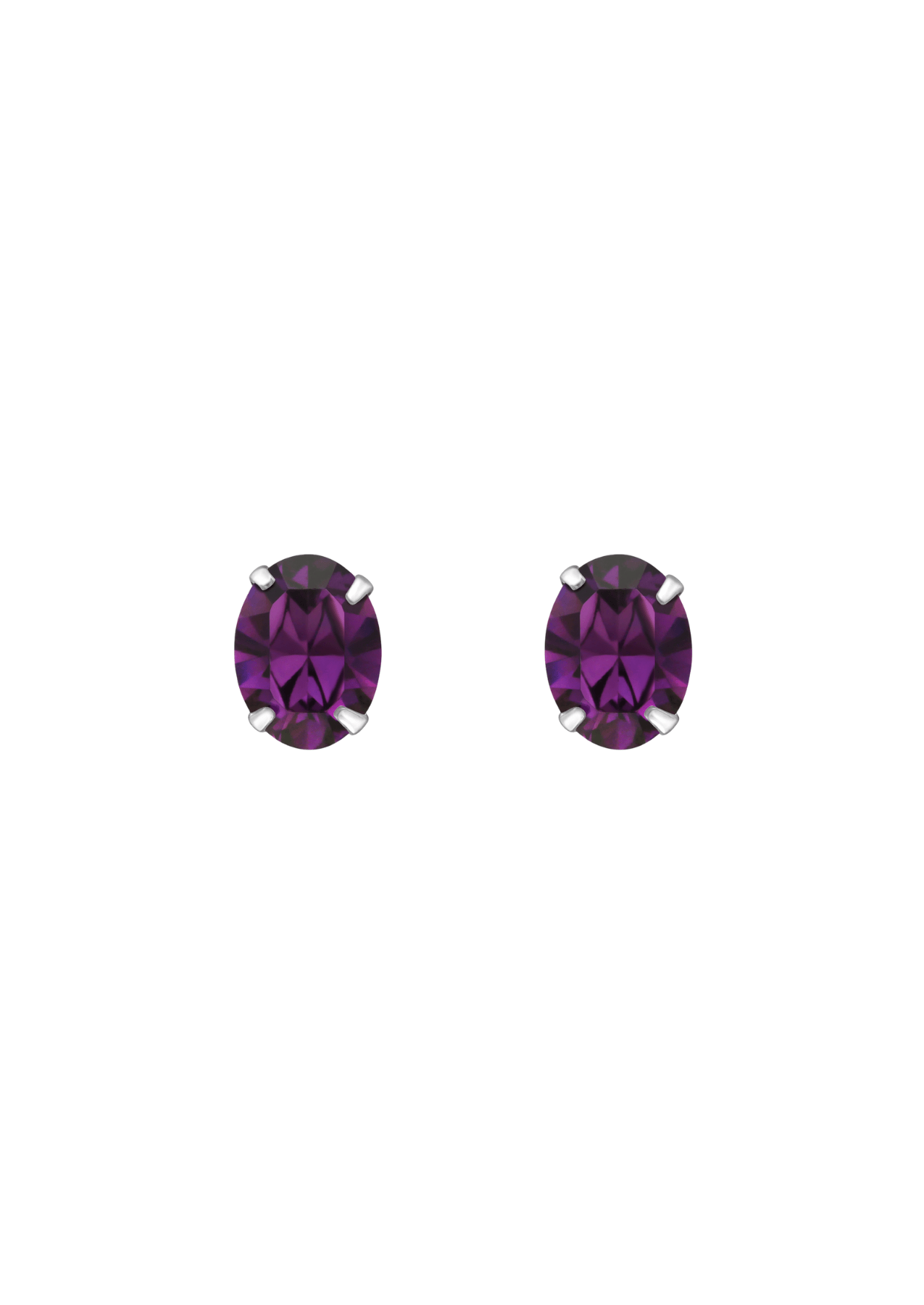 The Bonbon Amethyst Crystal Sterling Silver Stud Earrings - Molten Store