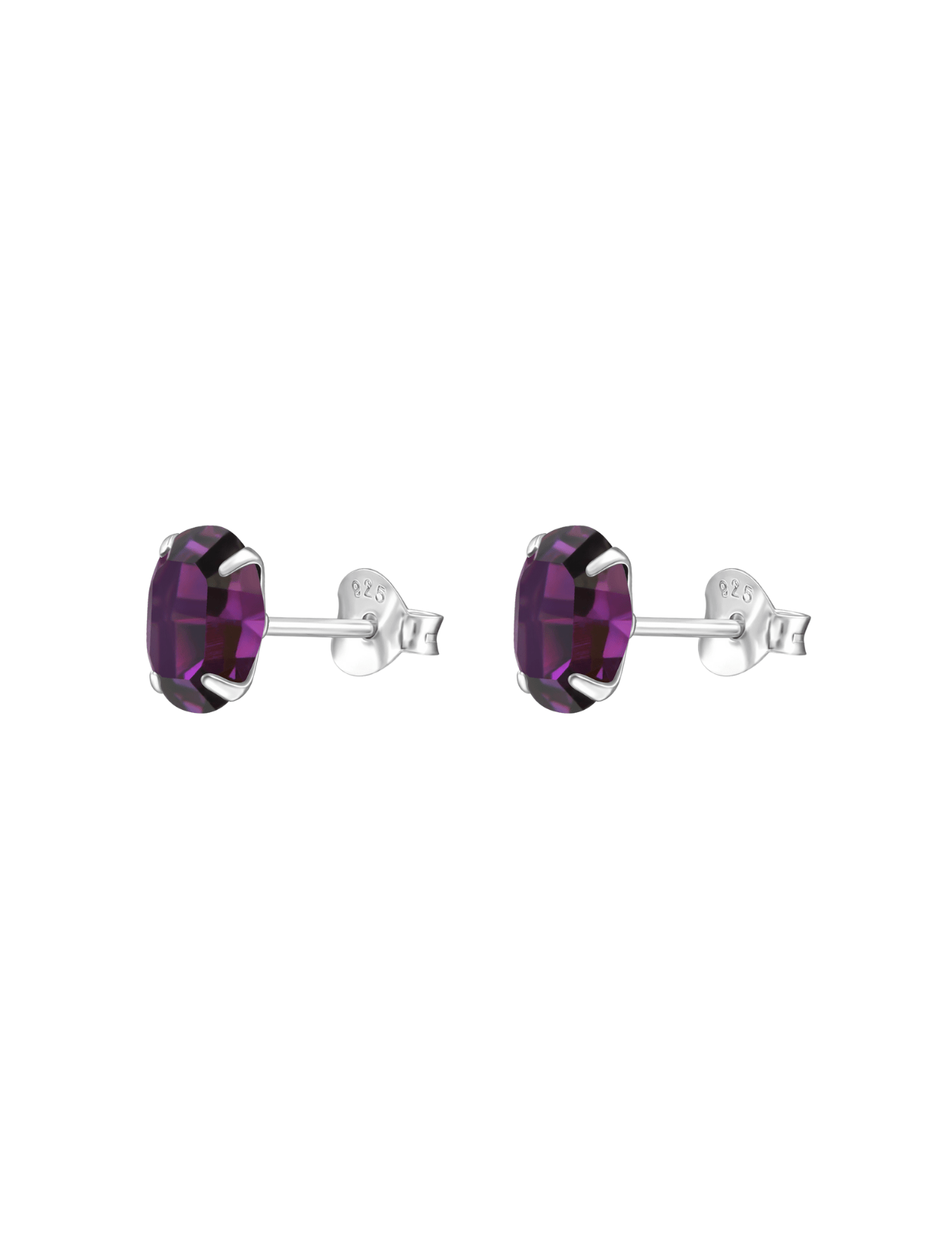 The Bonbon Amethyst Crystal Sterling Silver Stud Earrings - Molten Store