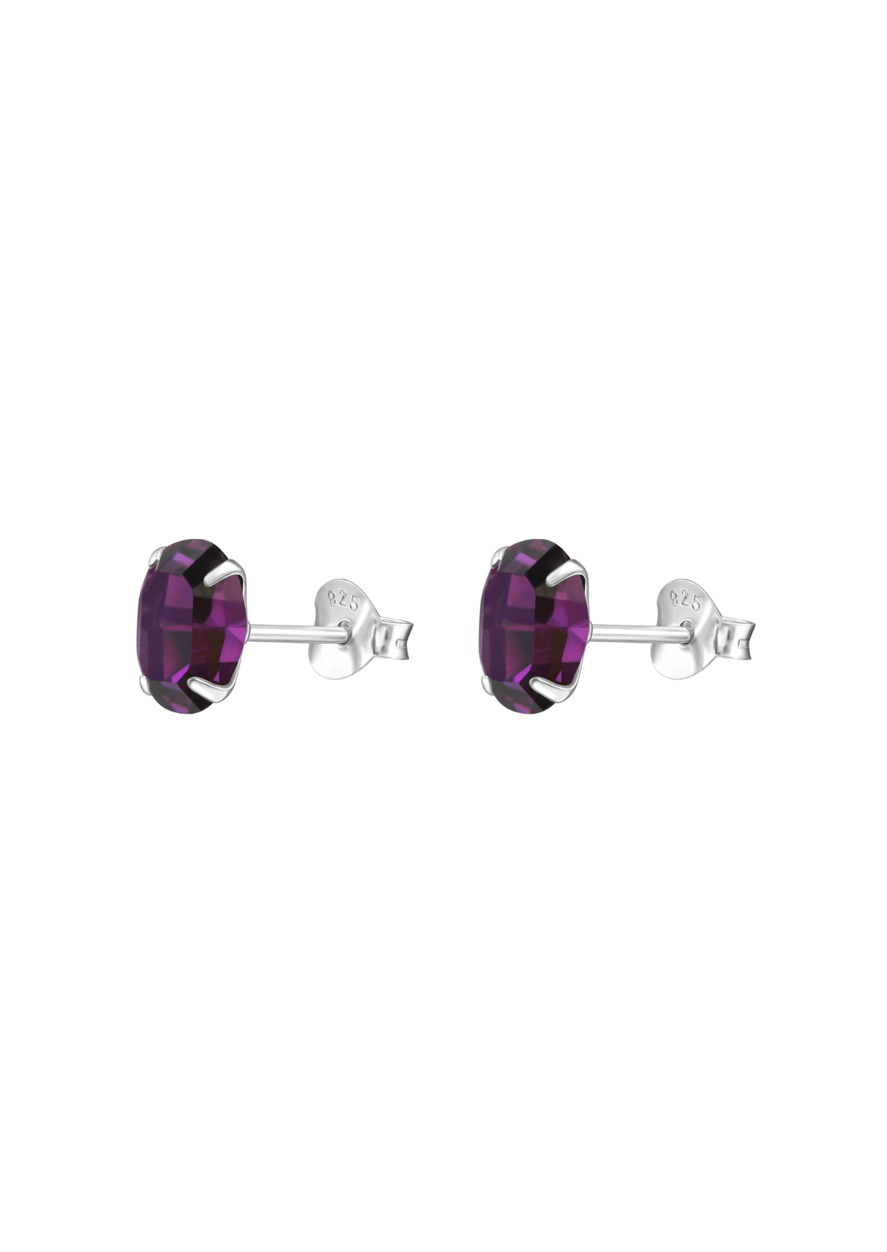 The Bonbon Amethyst Crystal Sterling Silver Stud Earrings - Molten Store
