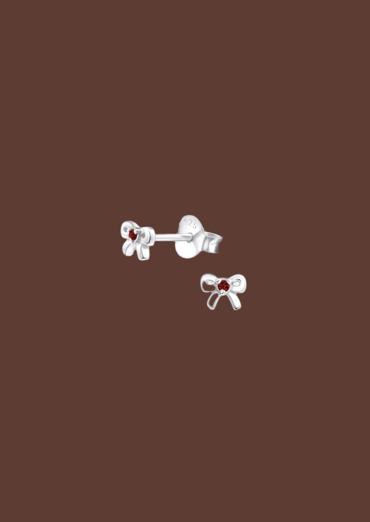 The Bow Sterling Silver Birthstone Stud Earrings - Molten Store