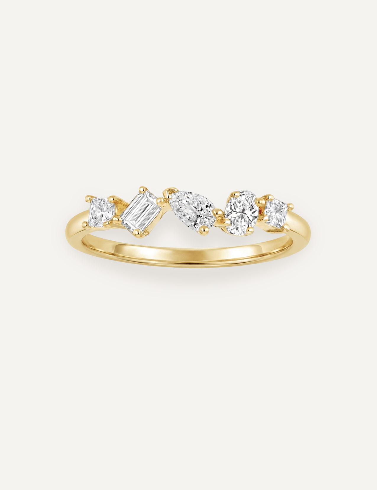 The Bowie 9ct Gold Diamond Multi Shape Ring - Molten Store