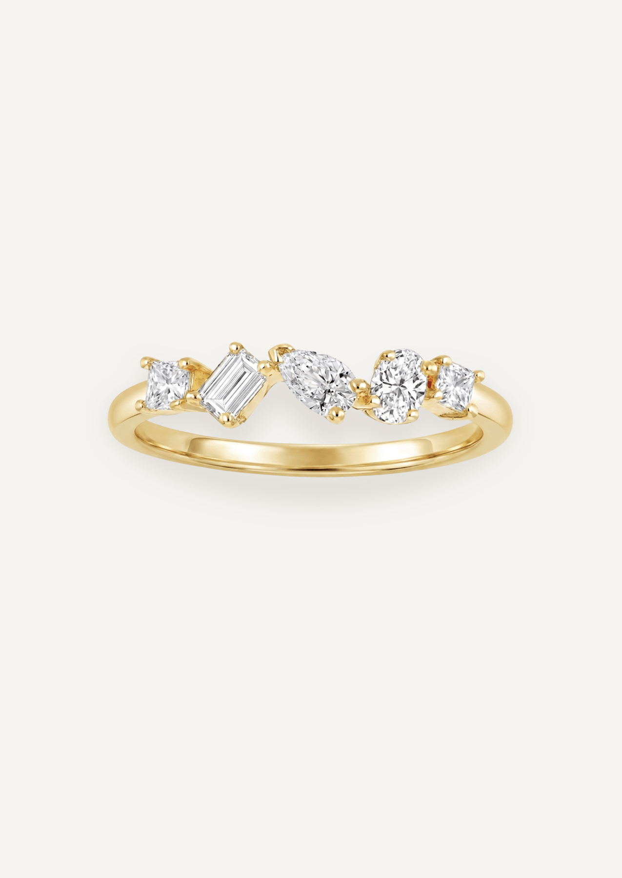 The Bowie 9ct Gold Diamond Multi Shape Ring - Molten Store