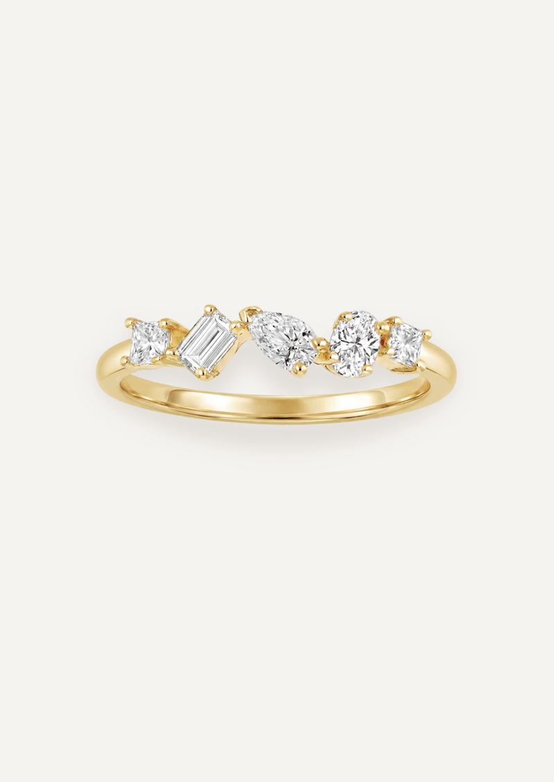The Bowie 9ct Gold Diamond Multi Shape Ring - Molten Store