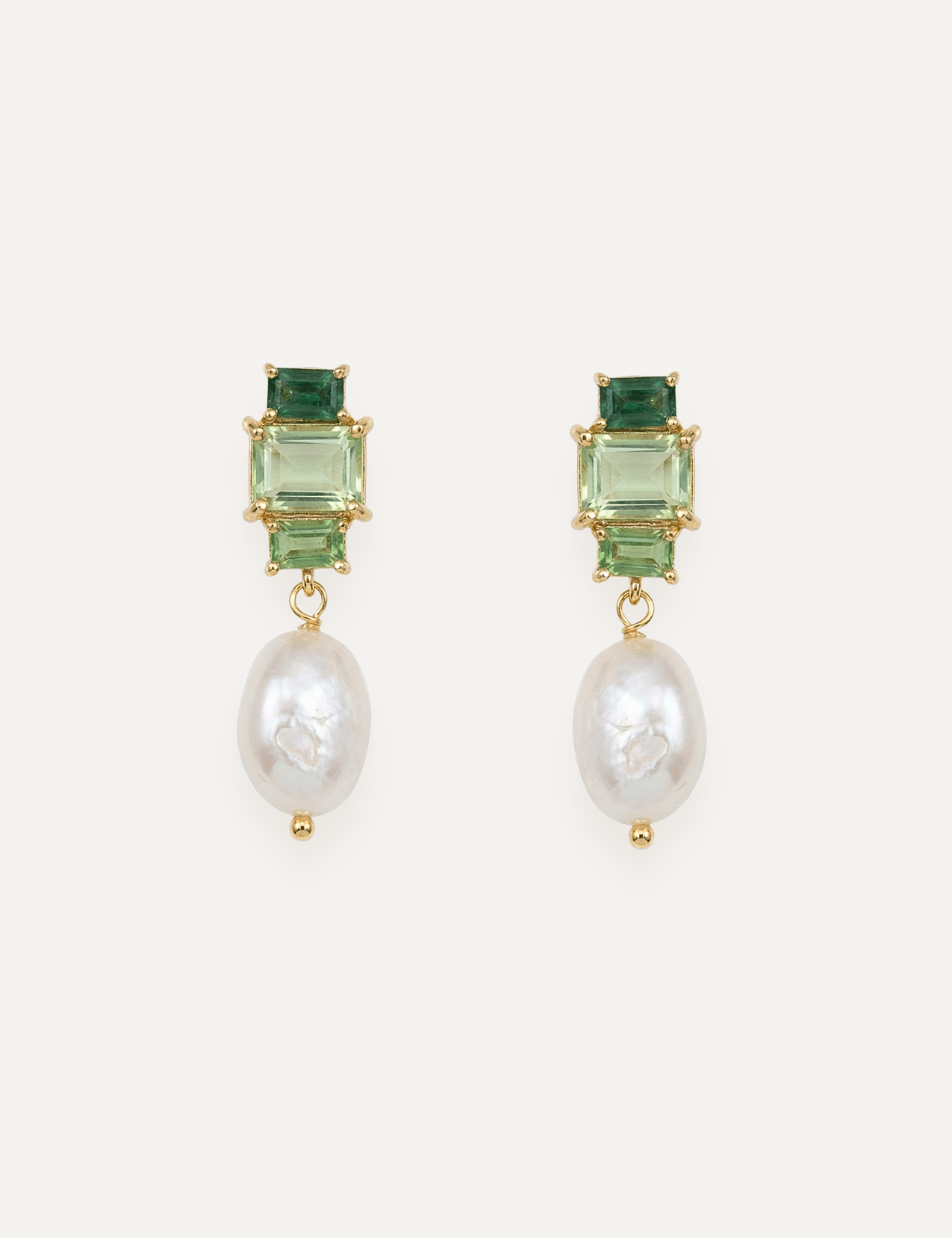 The Carlotta Pearl Drop Earrings in Fern - Molten Store