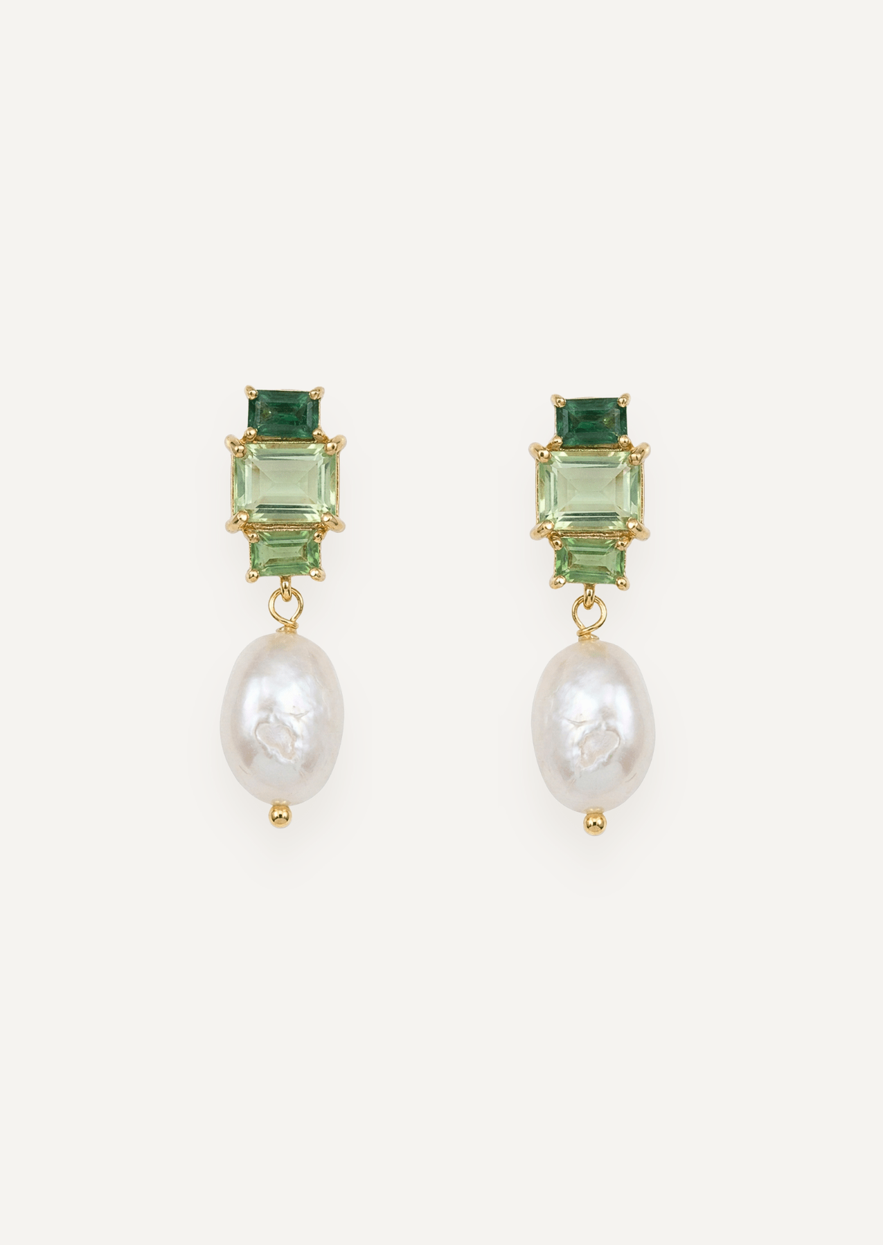 The Carlotta Pearl Drop Earrings in Fern - Molten Store