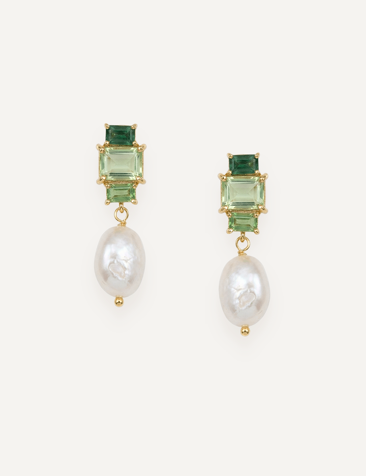 The Carlotta Pearl Drop Earrings in Fern - Molten Store