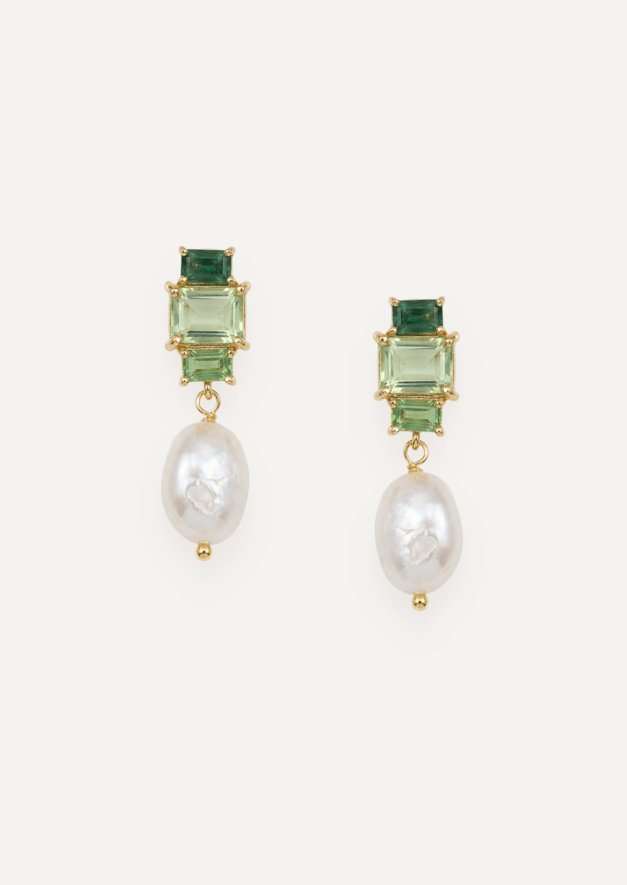 The Carlotta Pearl Drop Earrings in Fern - Molten Store