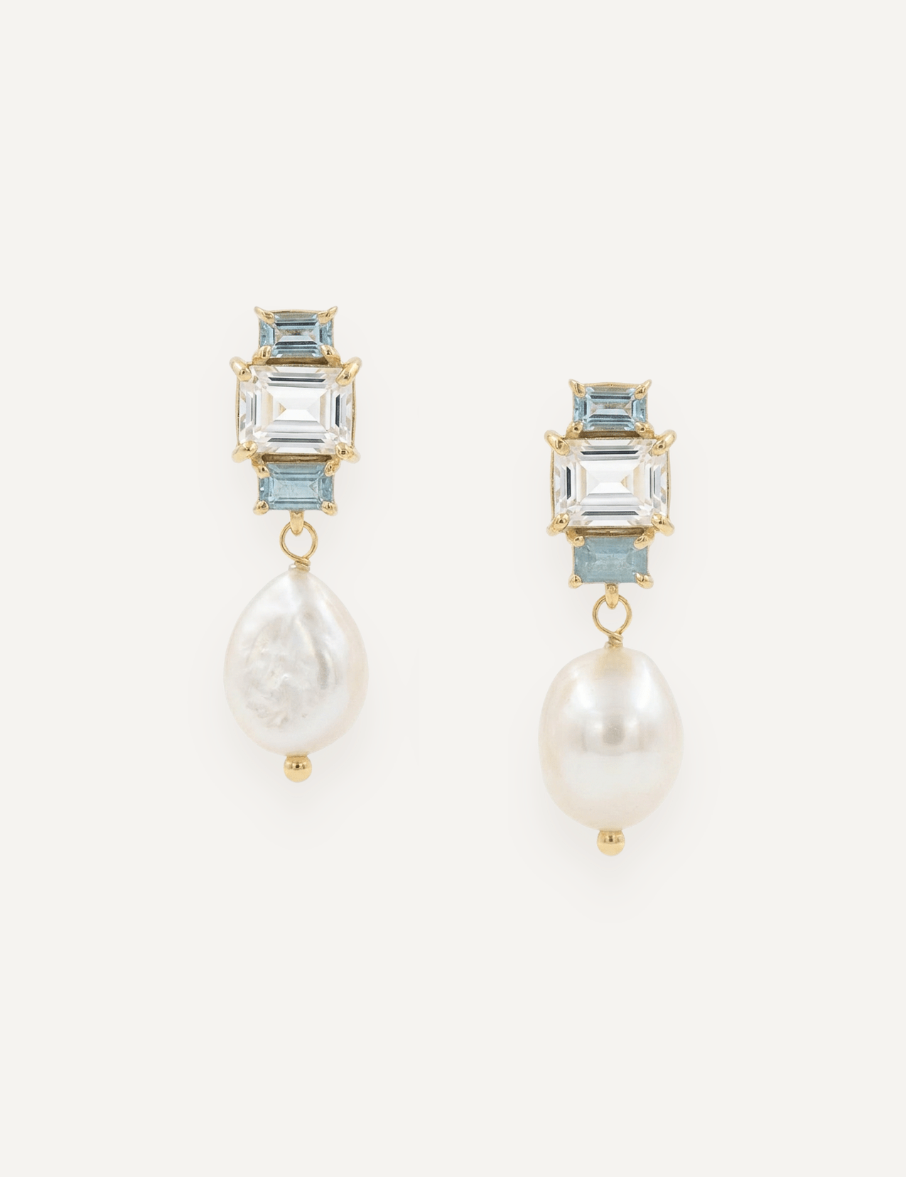 The Carlotta Pearl Drop Earrings in Lagoon - Molten Store