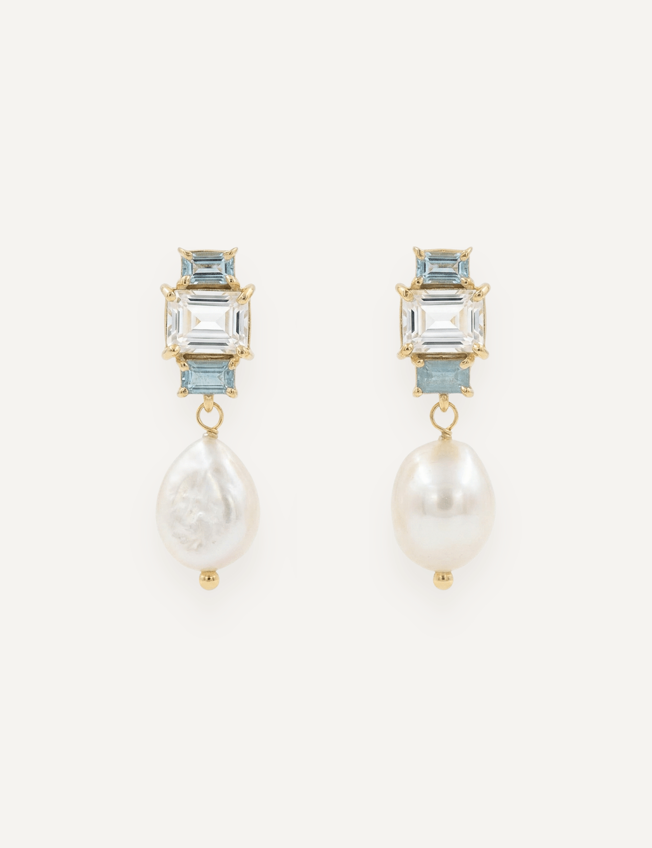 The Carlotta Pearl Drop Earrings in Lagoon - Molten Store