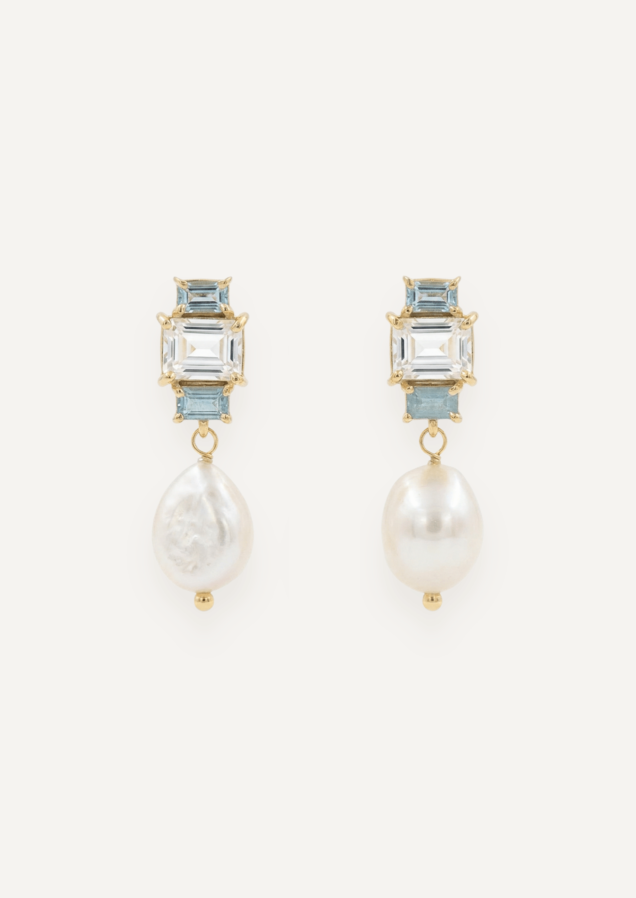 The Carlotta Pearl Drop Earrings in Lagoon - Molten Store