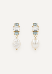 The Carlotta Pearl Drop Earrings in Lagoon - Molten Store