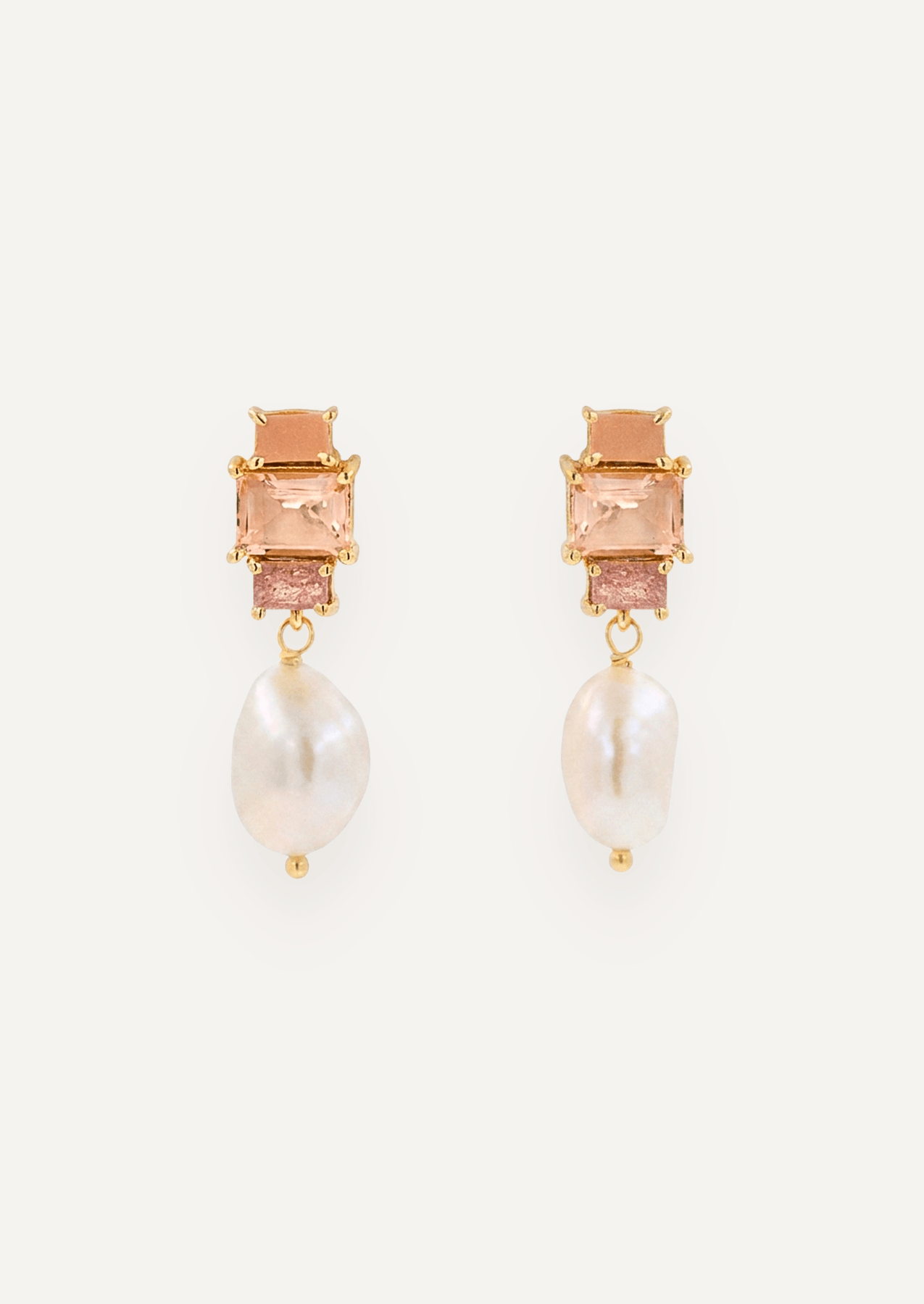 The Carlotta Pearl Drop Earrings in Rose - Molten Store