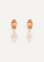 The Carlotta Pearl Drop Earrings in Rose - Molten Store