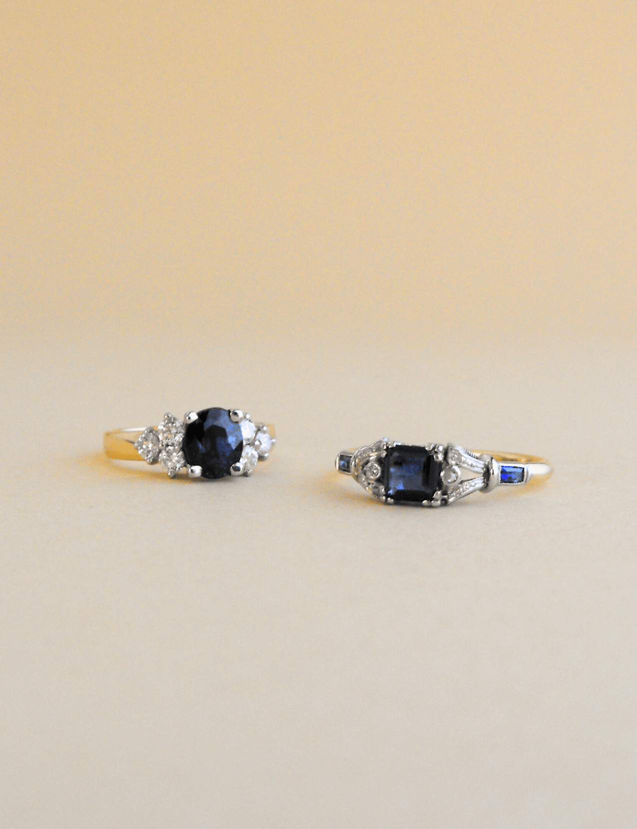 The Celeste 18ct Yellow Gold Ring with 0.51ct Square Cut Blue Sapphire - Molten Store