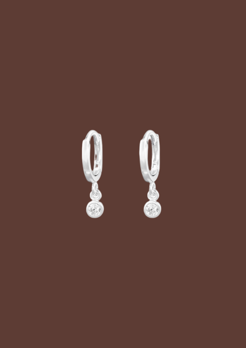 The Celestia Sterling Silver Huggie Earrings