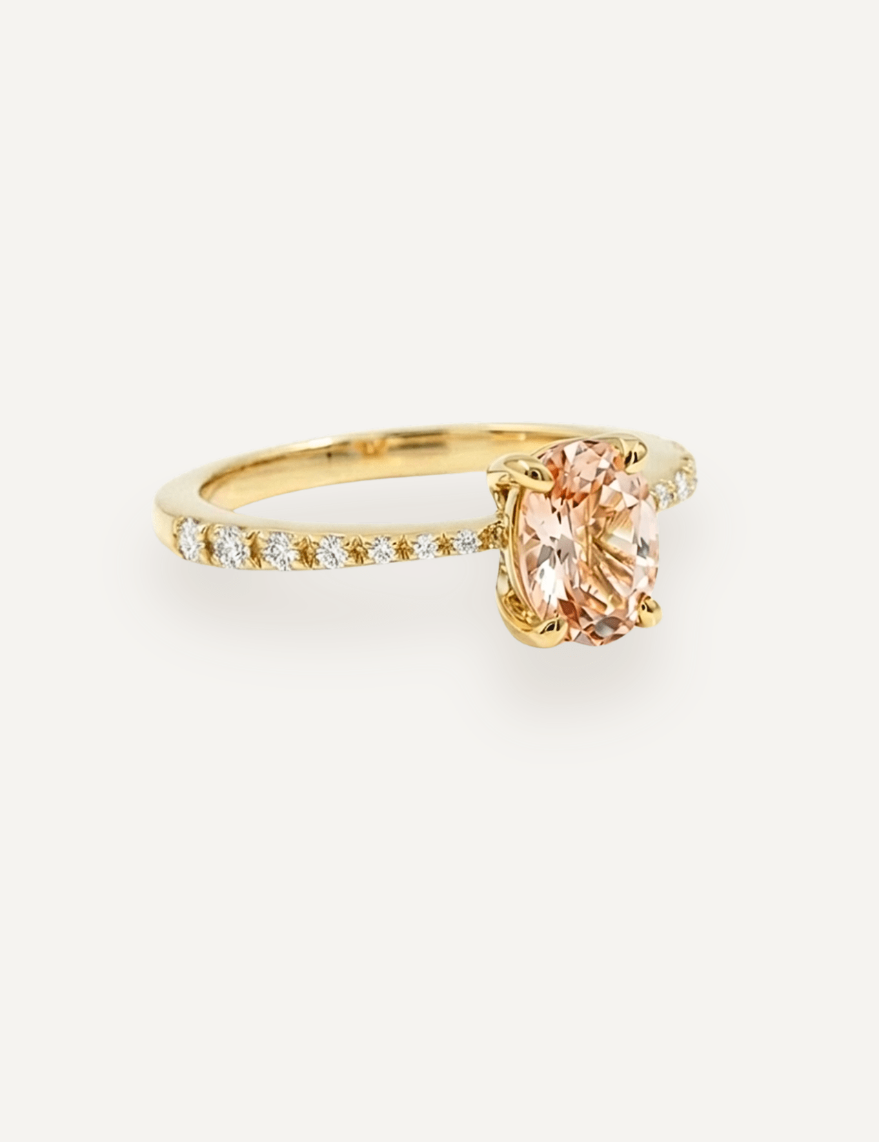The Celine Ring with 1.10ct Oval Cut Morganite - Molten Store