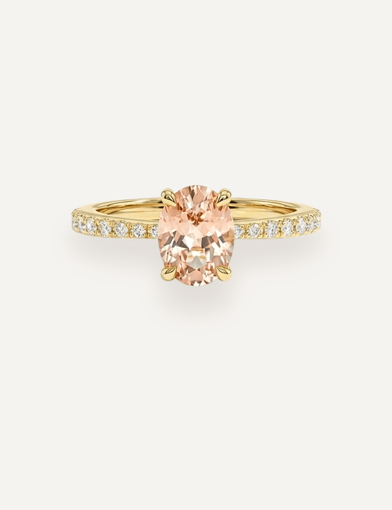 The Celine Ring with 1.10ct Oval Cut Morganite - Molten Store