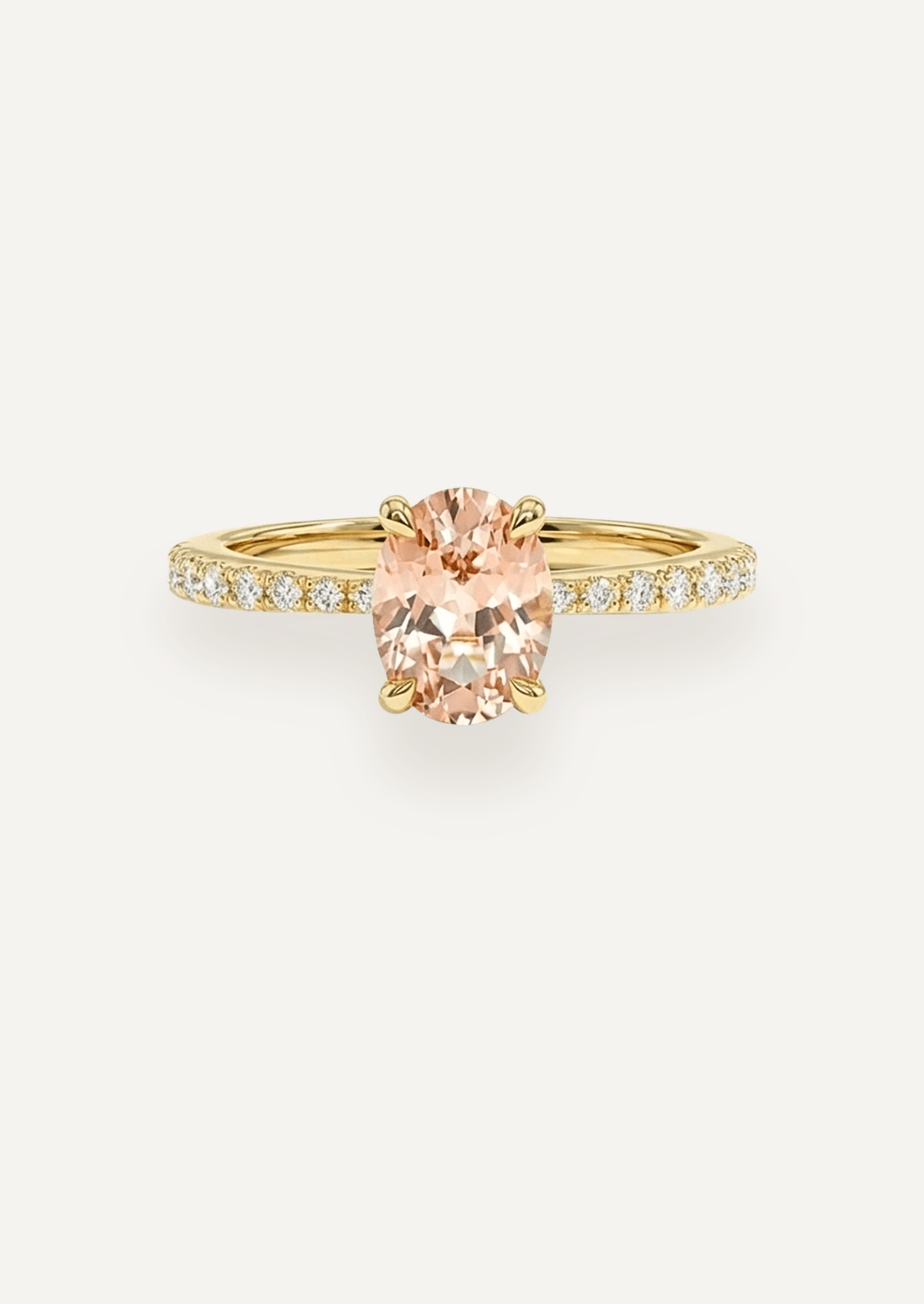 The Celine Ring with 1.10ct Oval Cut Morganite - Molten Store