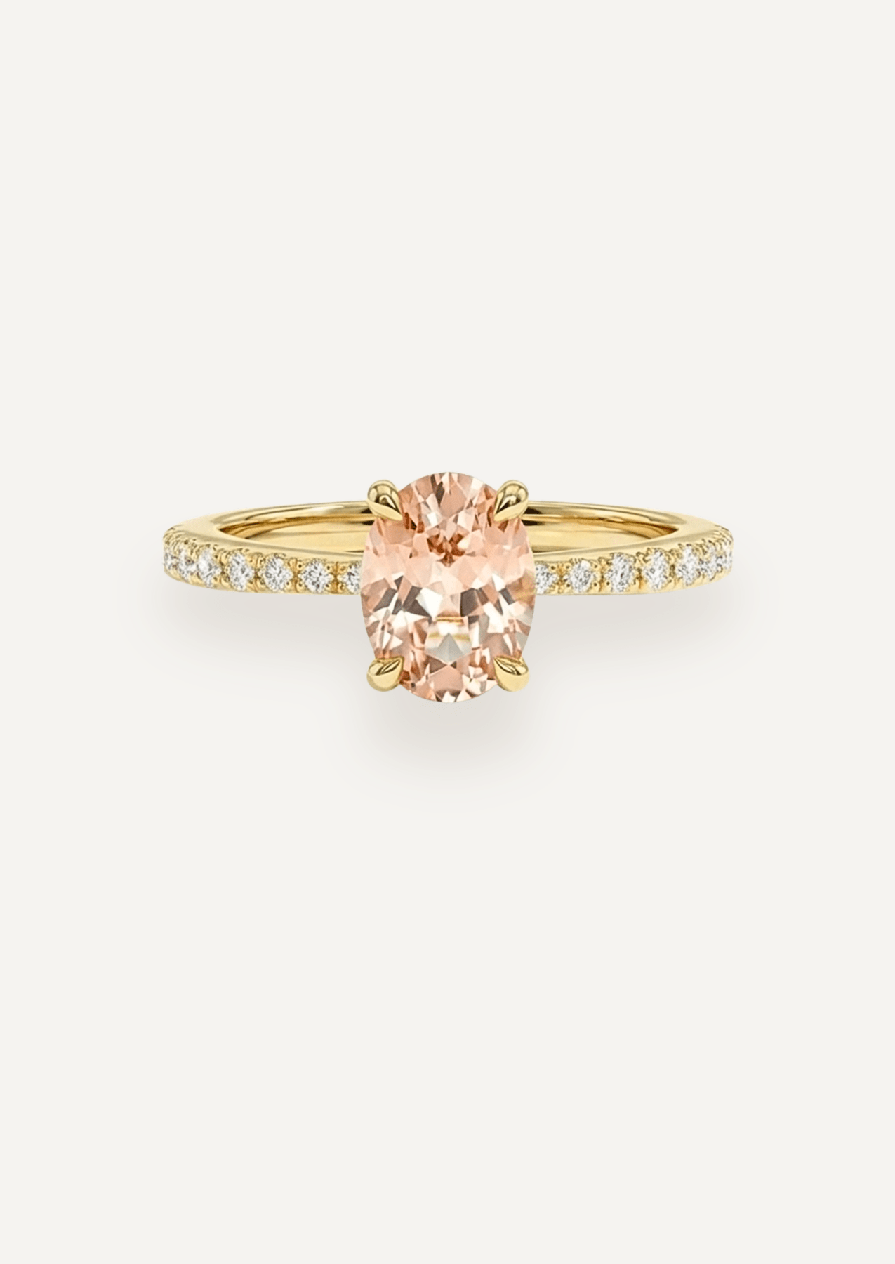 The Celine Ring with 1.10ct Oval Cut Morganite - Molten Store
