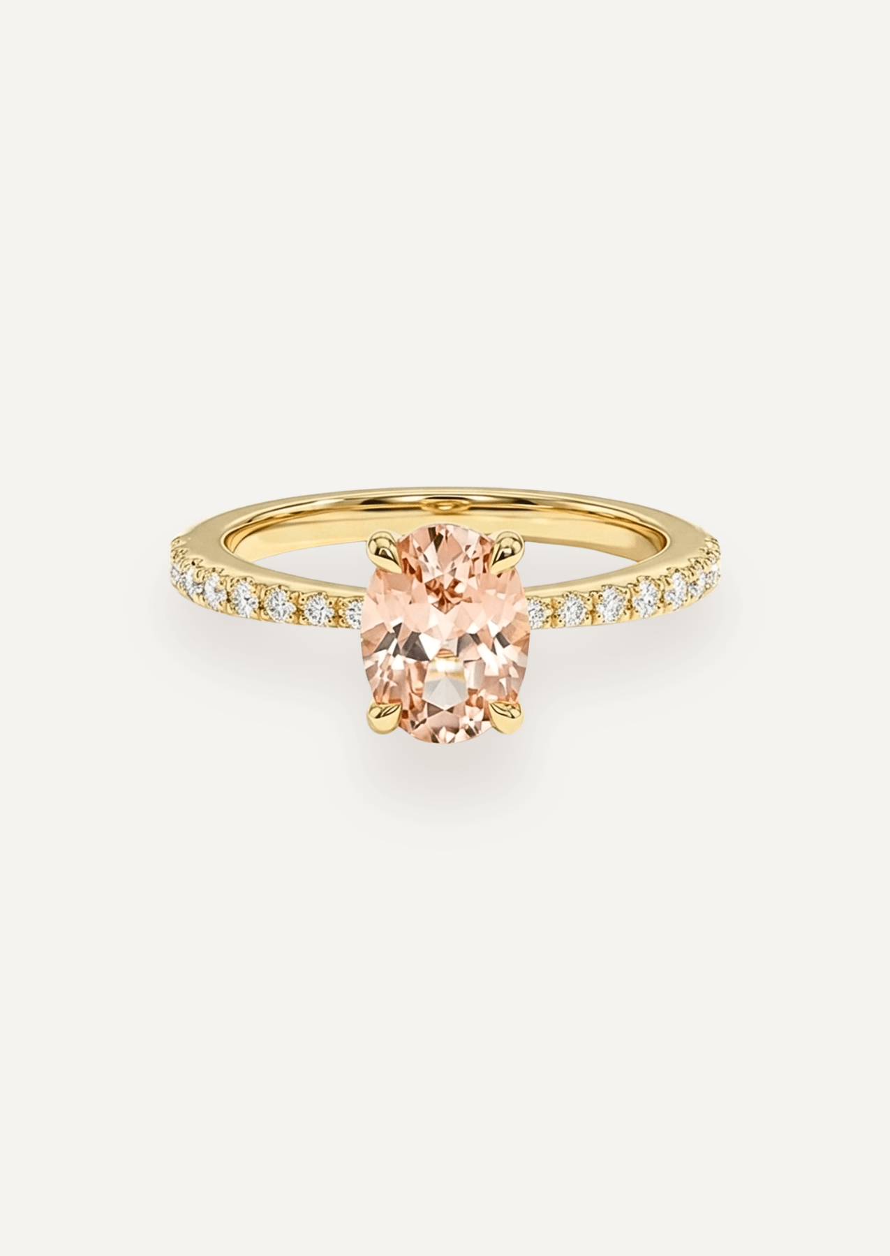 The Celine Ring with 1.10ct Oval Cut Morganite - Molten Store