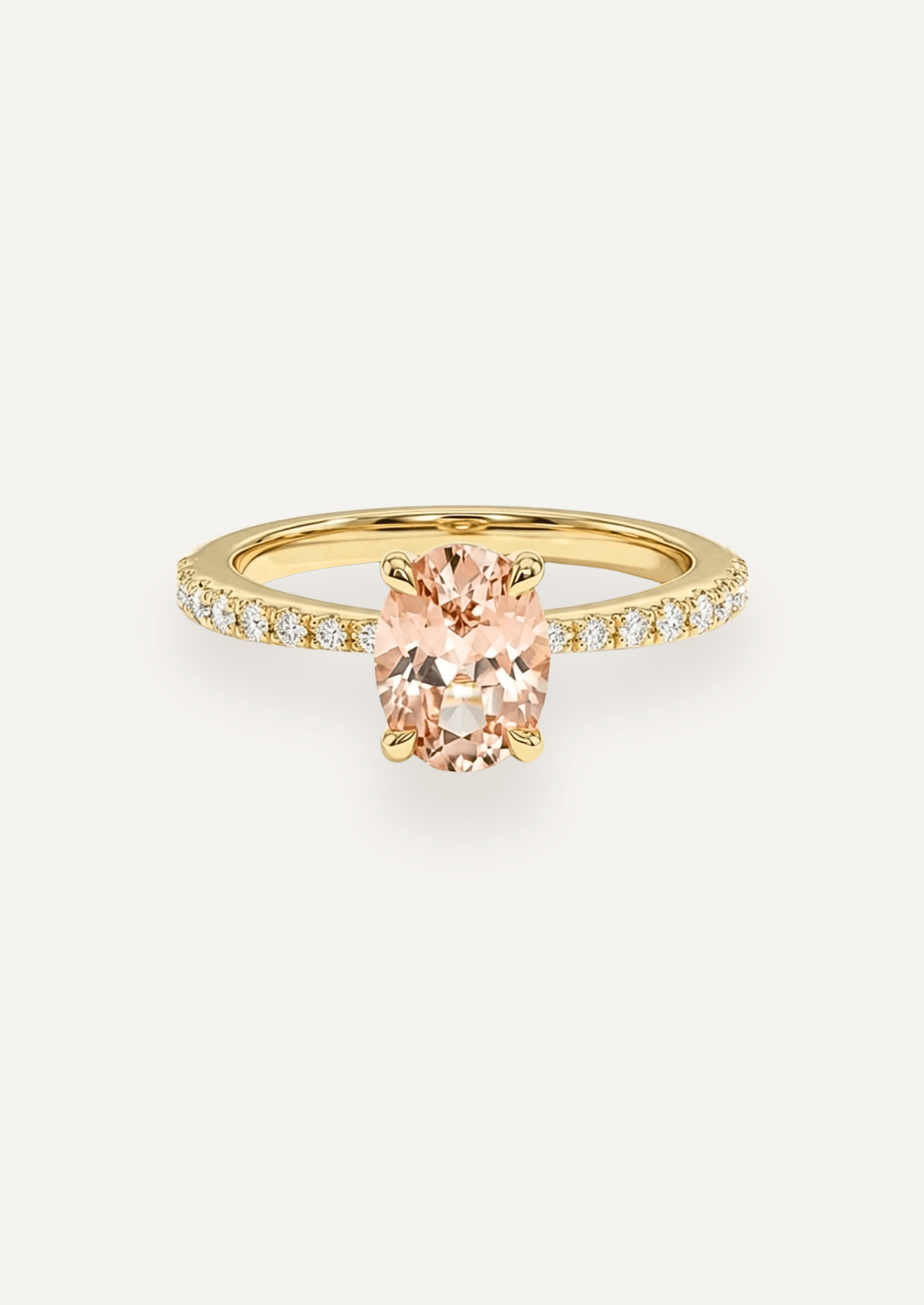 The Celine Ring with 1.10ct Oval Cut Morganite - Molten Store