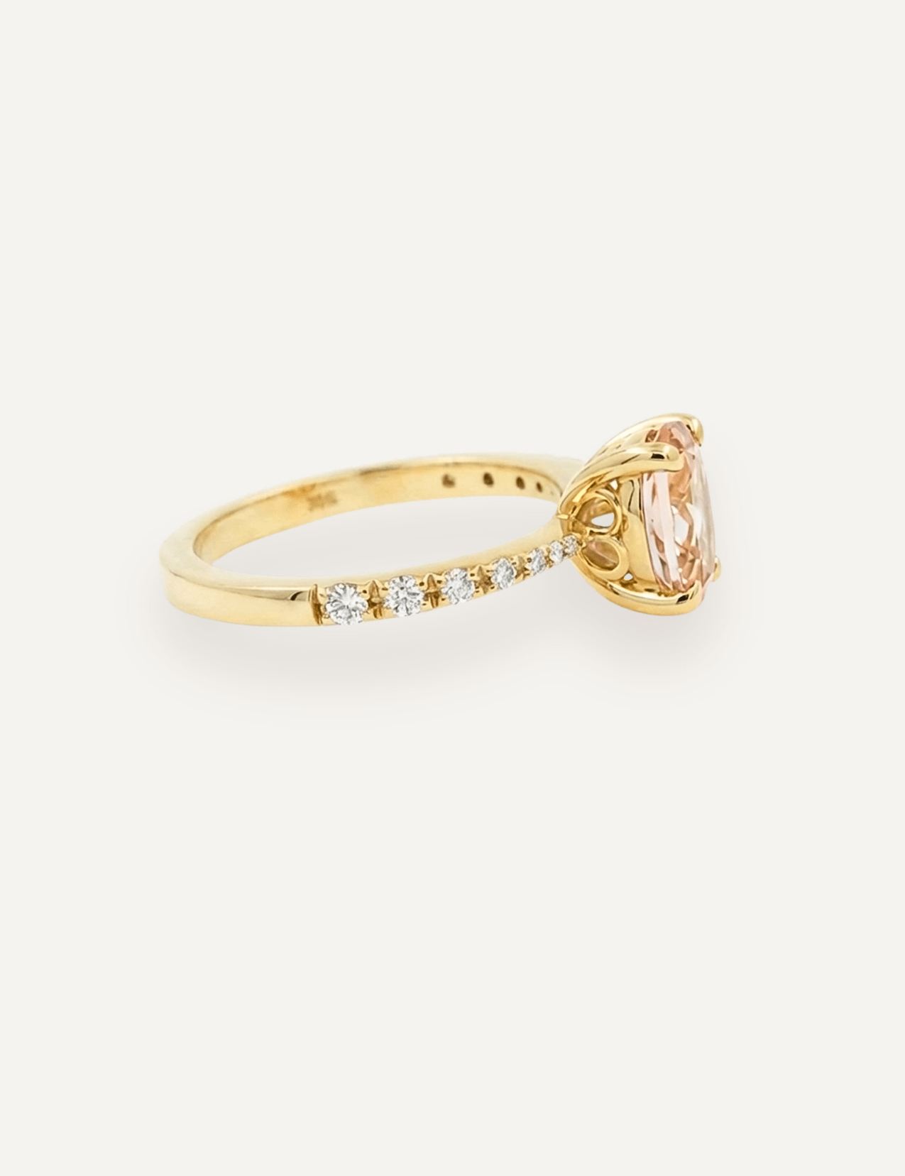 The Celine Ring with 1.10ct Oval Cut Morganite - Molten Store