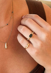 The Celine Ring with 2.16ct Emerald Cut Parti Sapphire (2.36ct TCW) - Molten Store