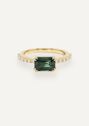 The Celine Ring with 2.16ct Emerald Cut Parti Sapphire (2.36ct TCW) - Molten Store