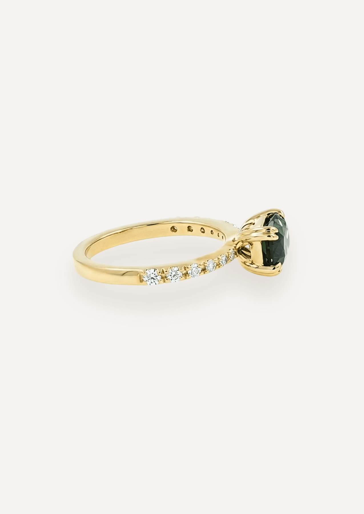 The Celine Ring with 2.16ct Emerald Cut Parti Sapphire (2.36ct TCW) - Molten Store