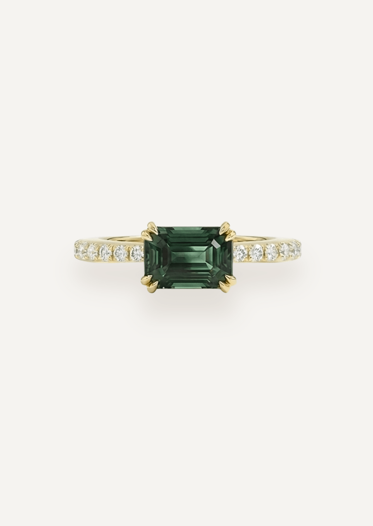 The Celine Ring with 2.16ct Emerald Cut Parti Sapphire (2.36ct TCW) - Molten Store
