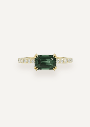The Celine Ring with 2.16ct Emerald Cut Parti Sapphire (2.36ct TCW) - Molten Store