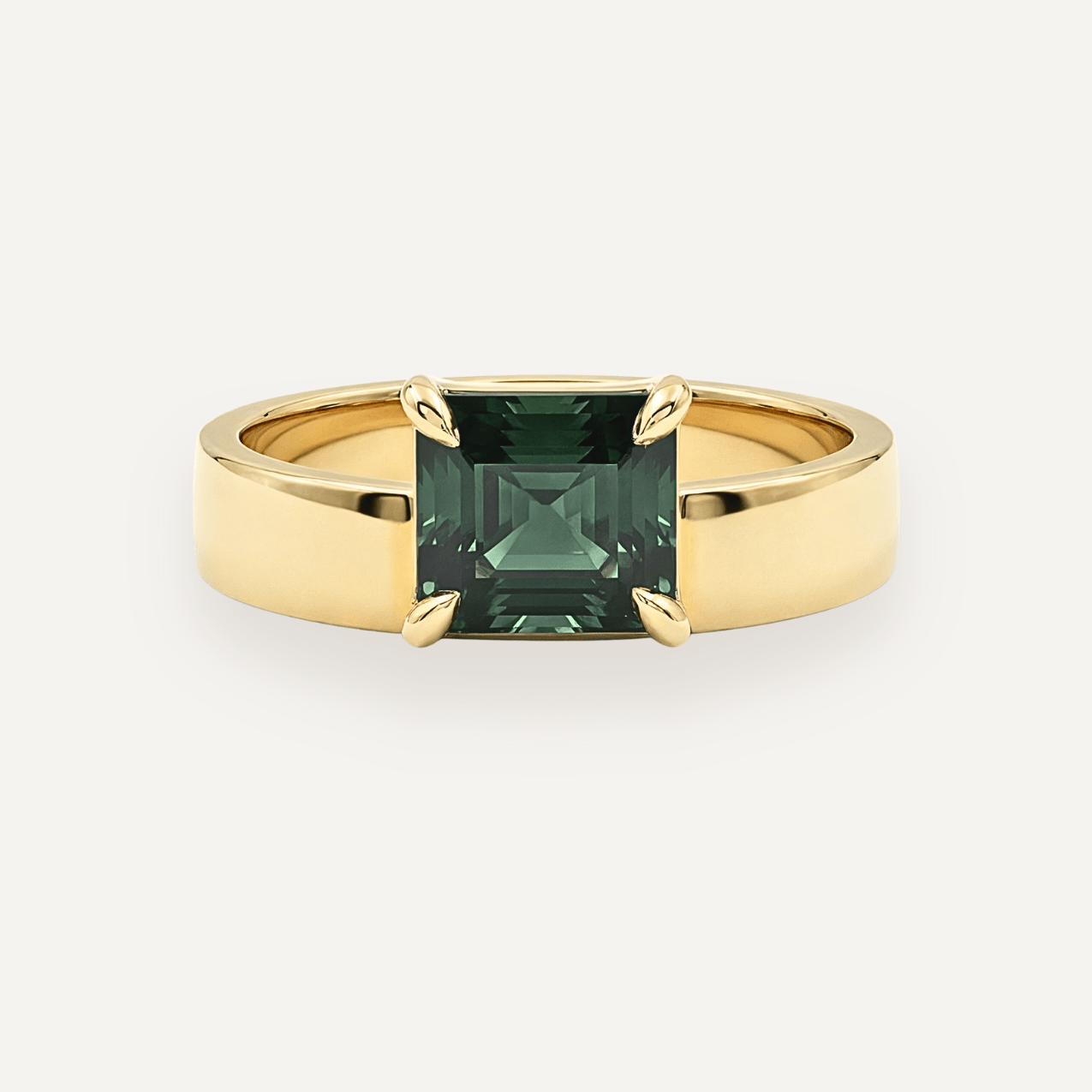 The Cleo Ring with 1.81ct Emerald Cut Parti Sapphire - Molten Store