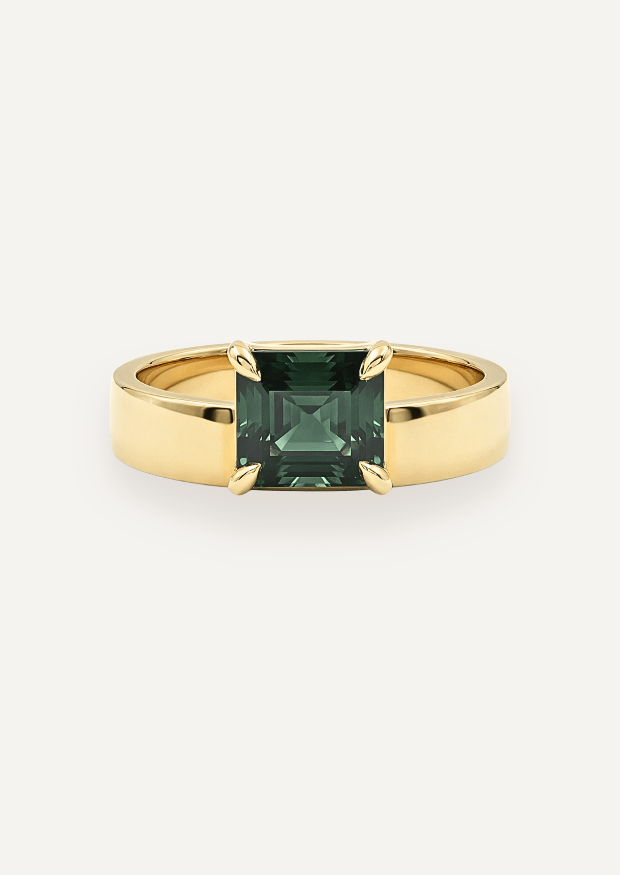 The Cleo Ring with 1.81ct Emerald Cut Parti Sapphire - Molten Store
