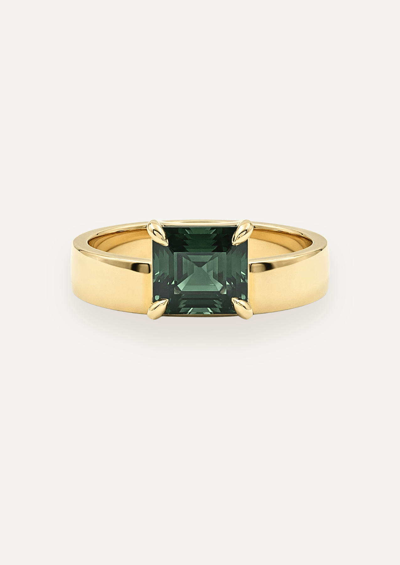 The Cleo Ring with 1.81ct Emerald Cut Parti Sapphire - Molten Store