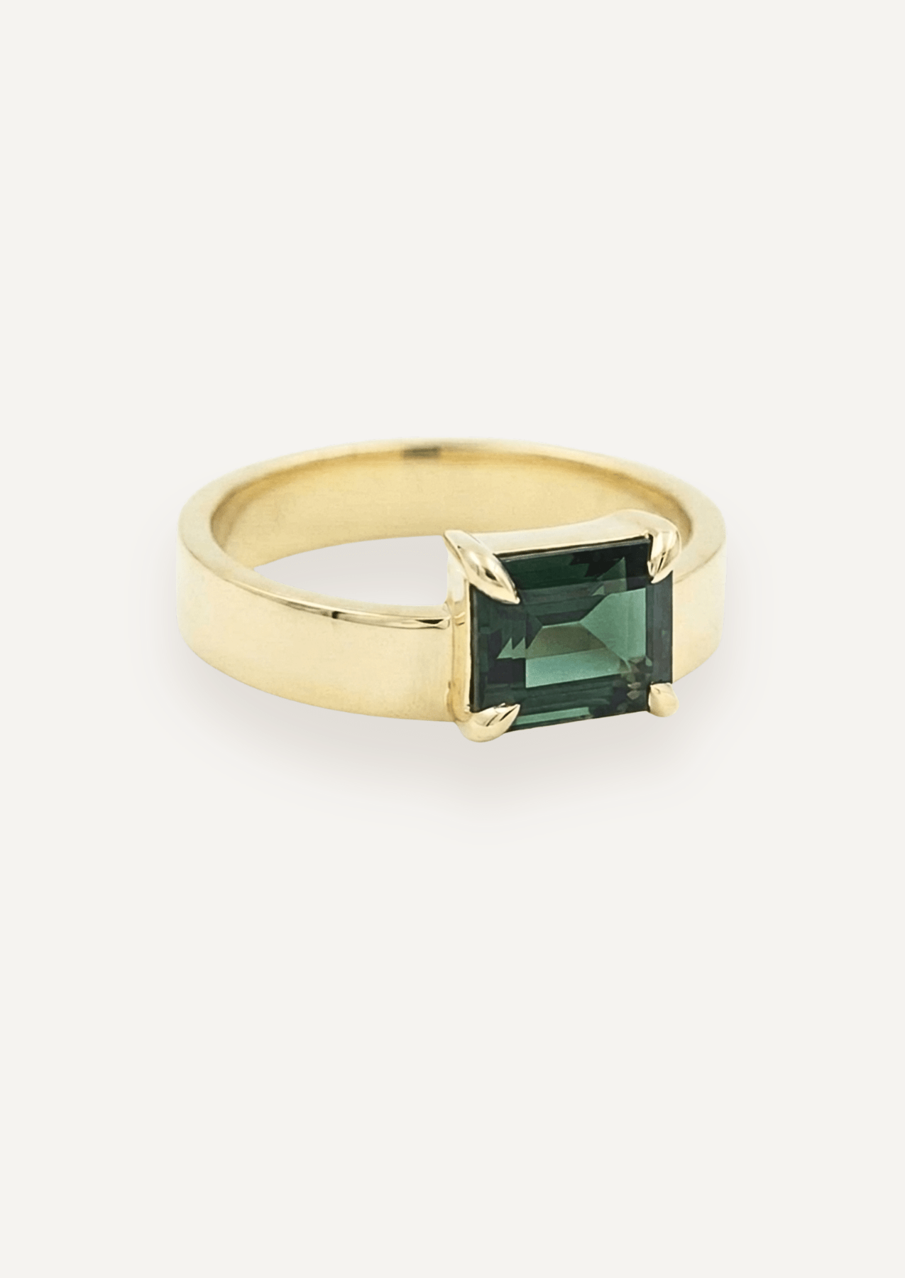 The Cleo Ring with 1.81ct Emerald Cut Parti Sapphire - Molten Store