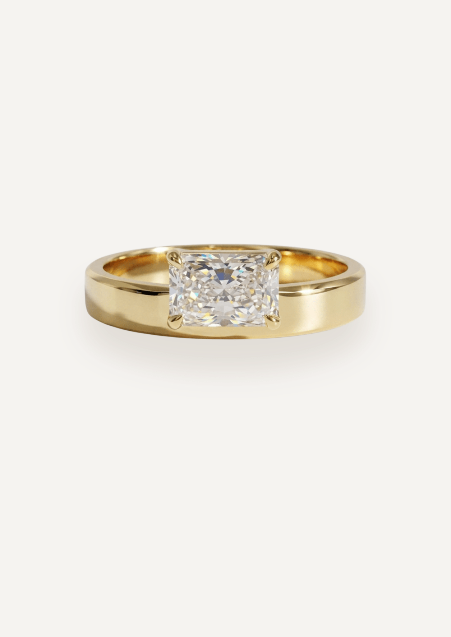 The Cleo Ring with 1ct Radiant Cultured Diamond - Molten Store