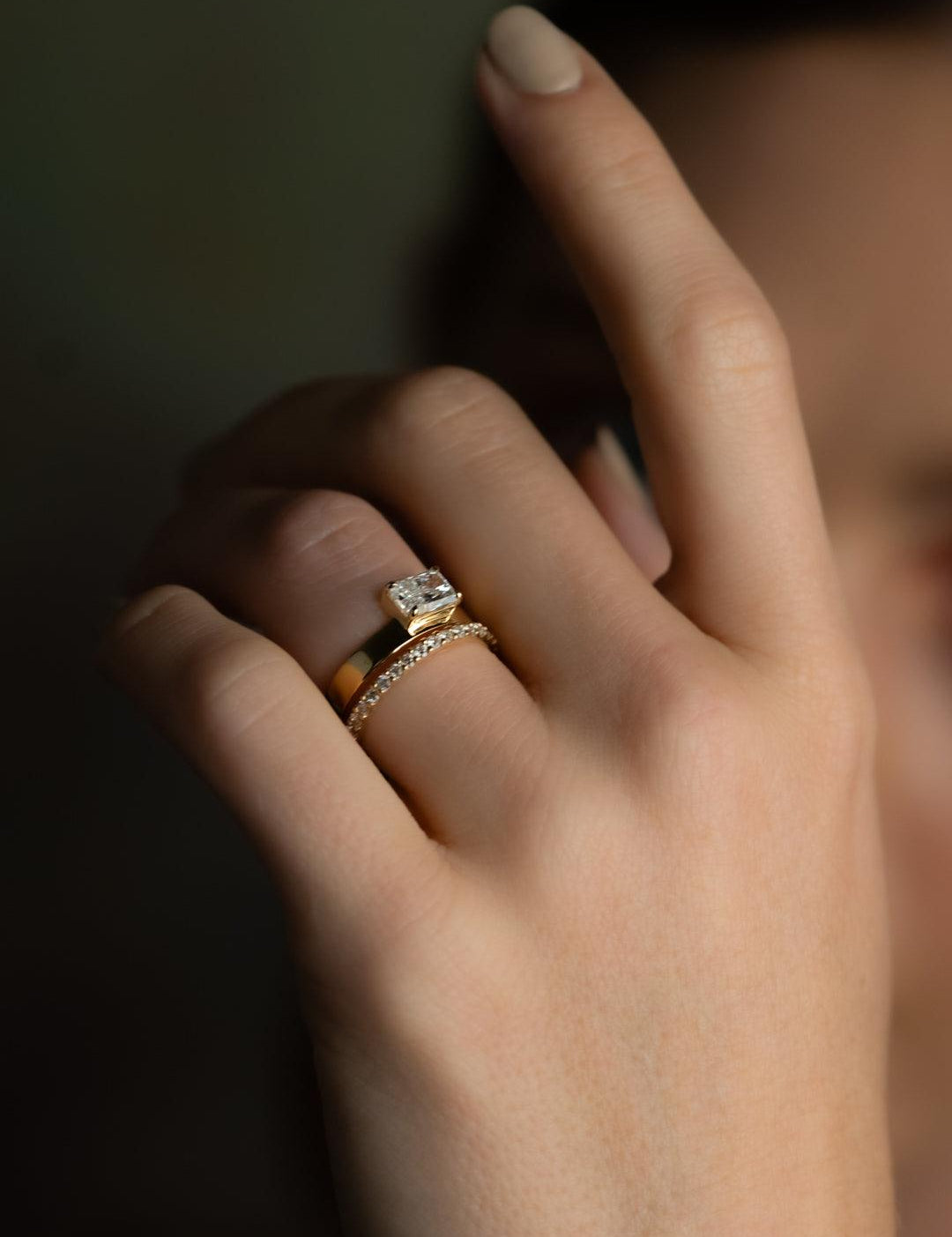 The Cleo Ring with 1ct Radiant Cultured Diamond - Molten Store