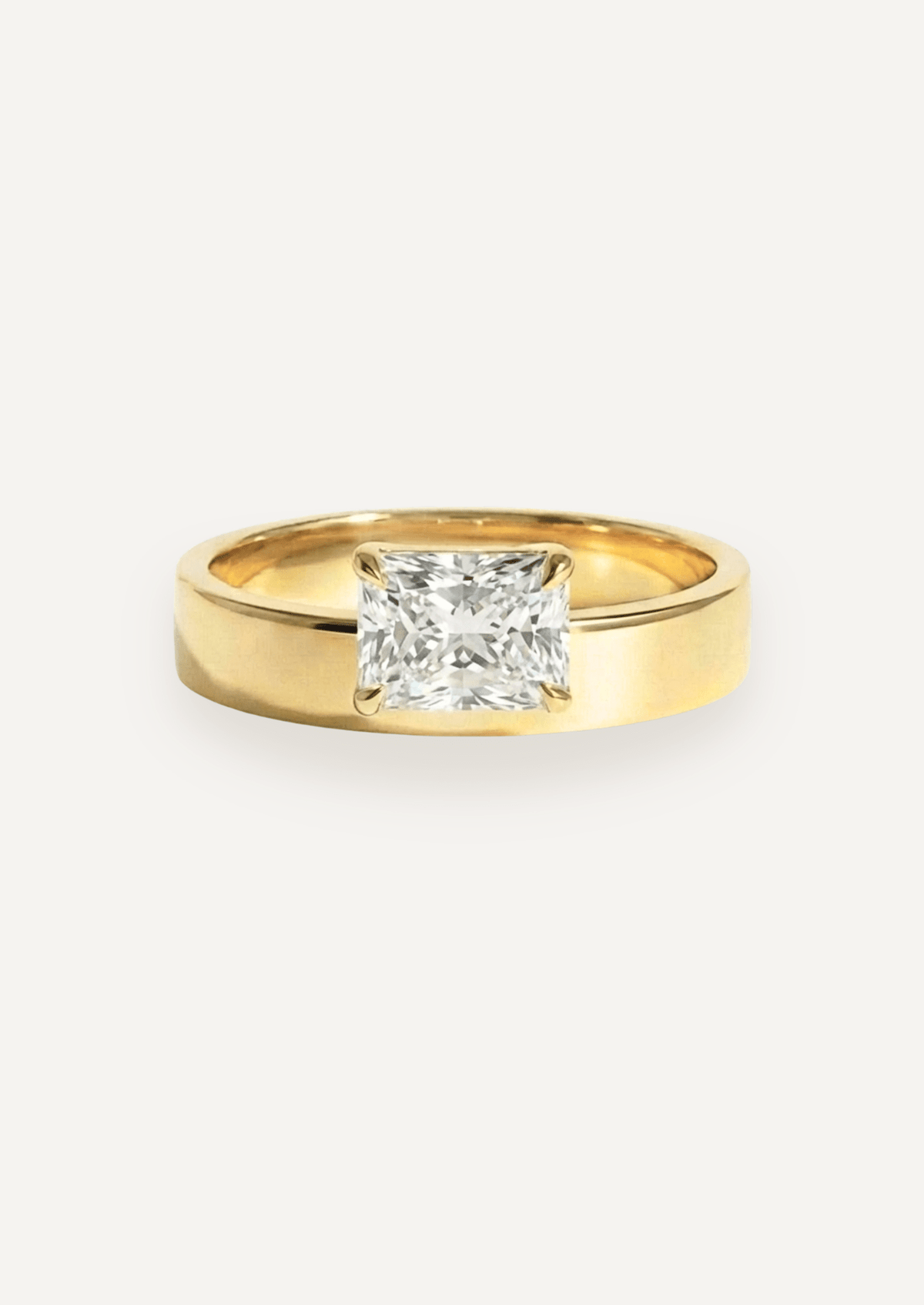 The Cleo Ring with Radiant Cut Diamond design detail