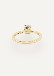 The Constance 18ct Yellow Gold Ring with 0.87ct Oval Cut Ceylon Sapphire & Hammer - Set Diamonds - Molten Store