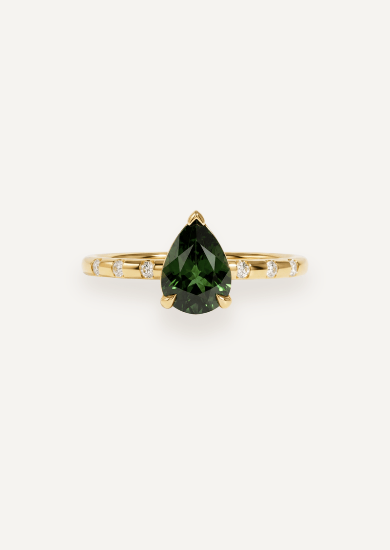 The Constance Ring with Pear Green Sapphire