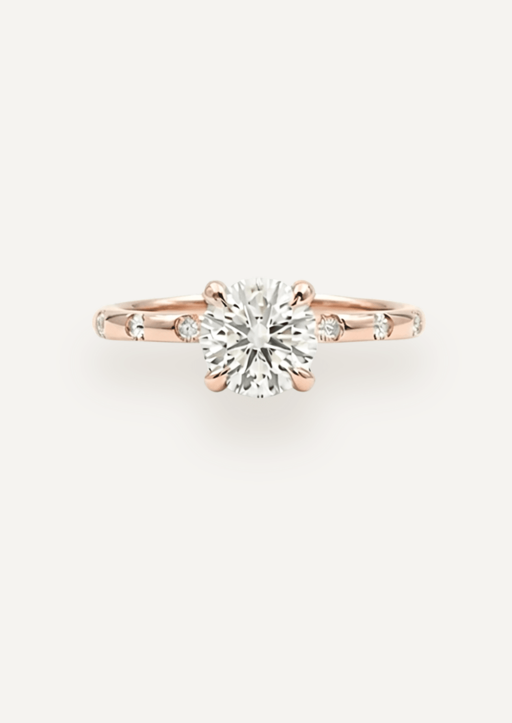 The Constance Solitaire Ring in Rose gold