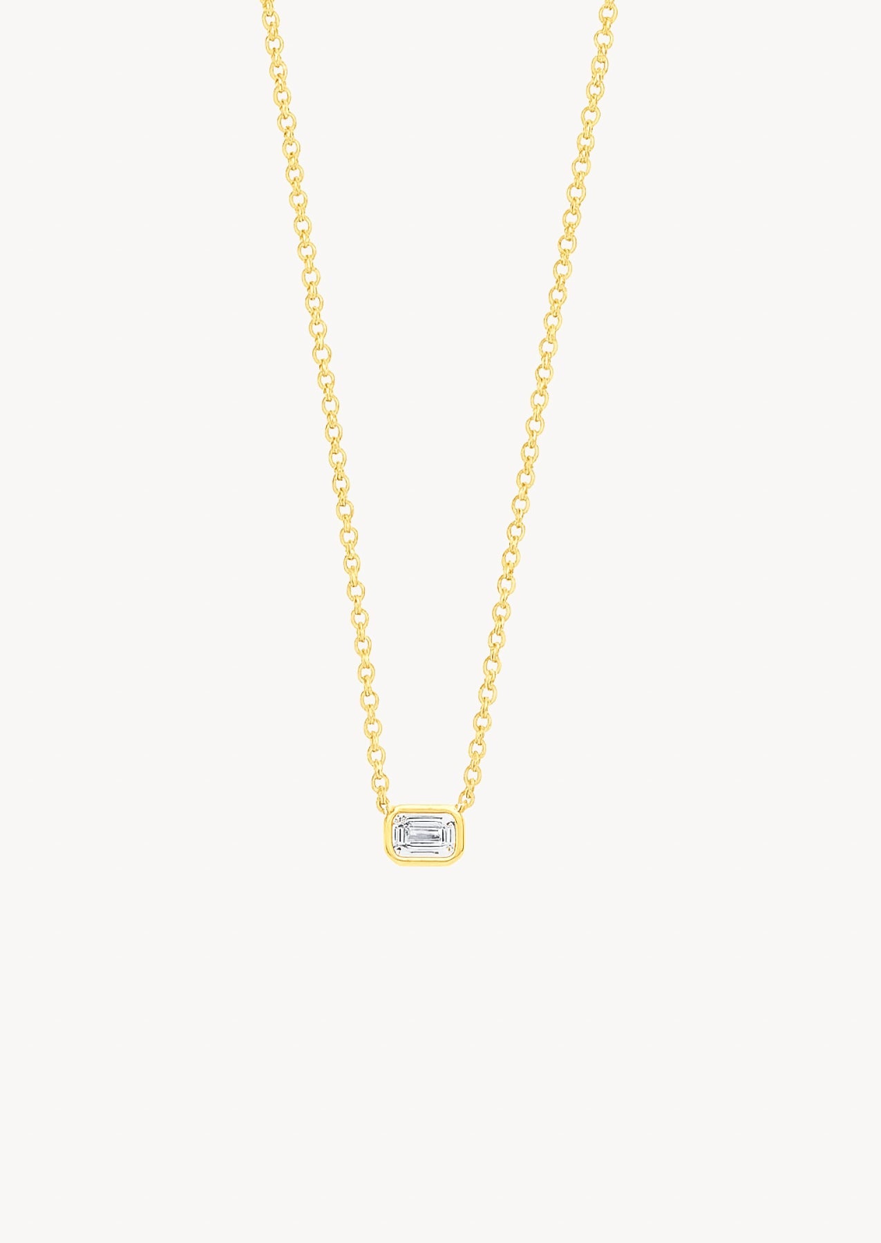 The Contour 9ct Gold Emerald Cut Diamond Necklace - Molten Store